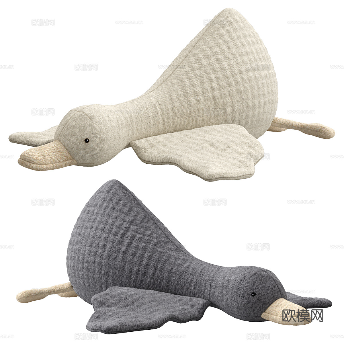 毛绒玩具鹅3d模型下载（渲染图2）
