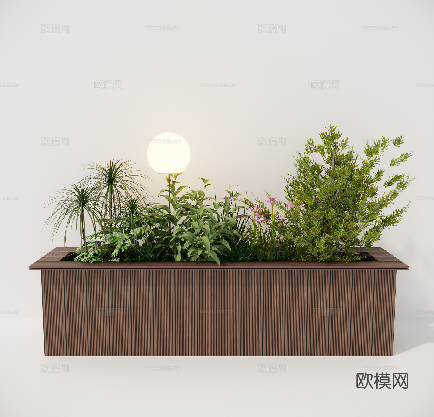 景观花箱 户外花箱 室外植物3d模型