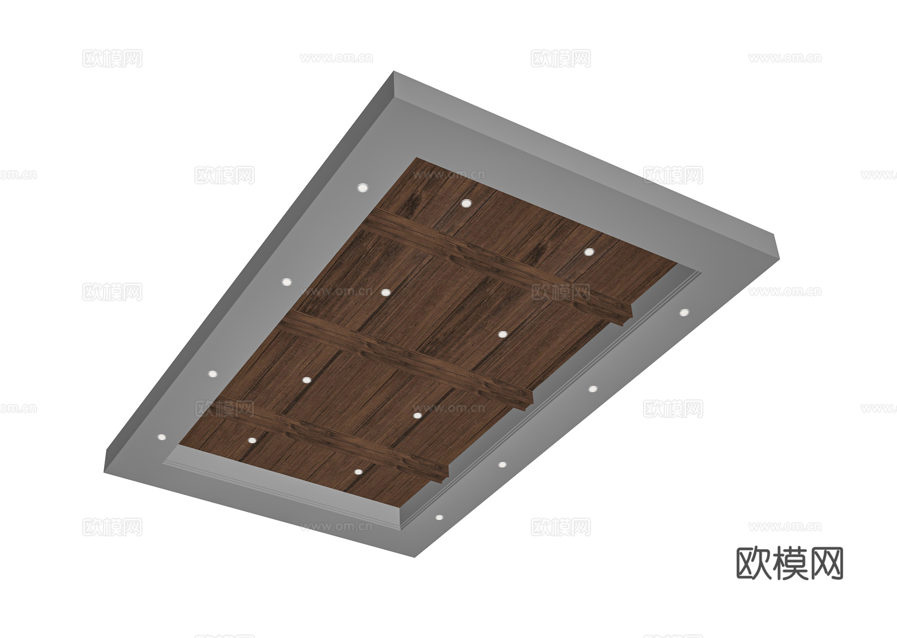 侘寂木梁顶su模型