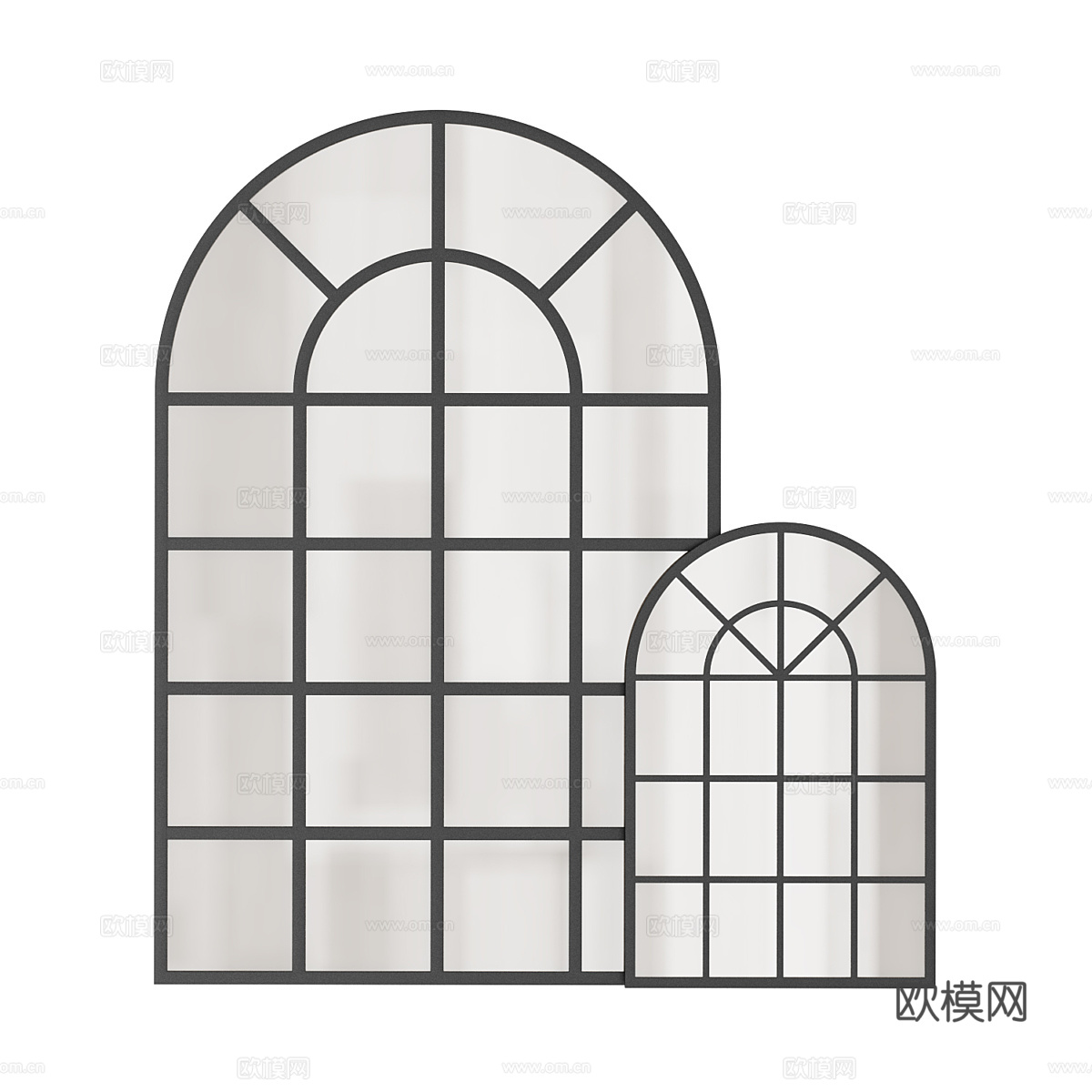 窗户 拱形窗 平开窗3d模型