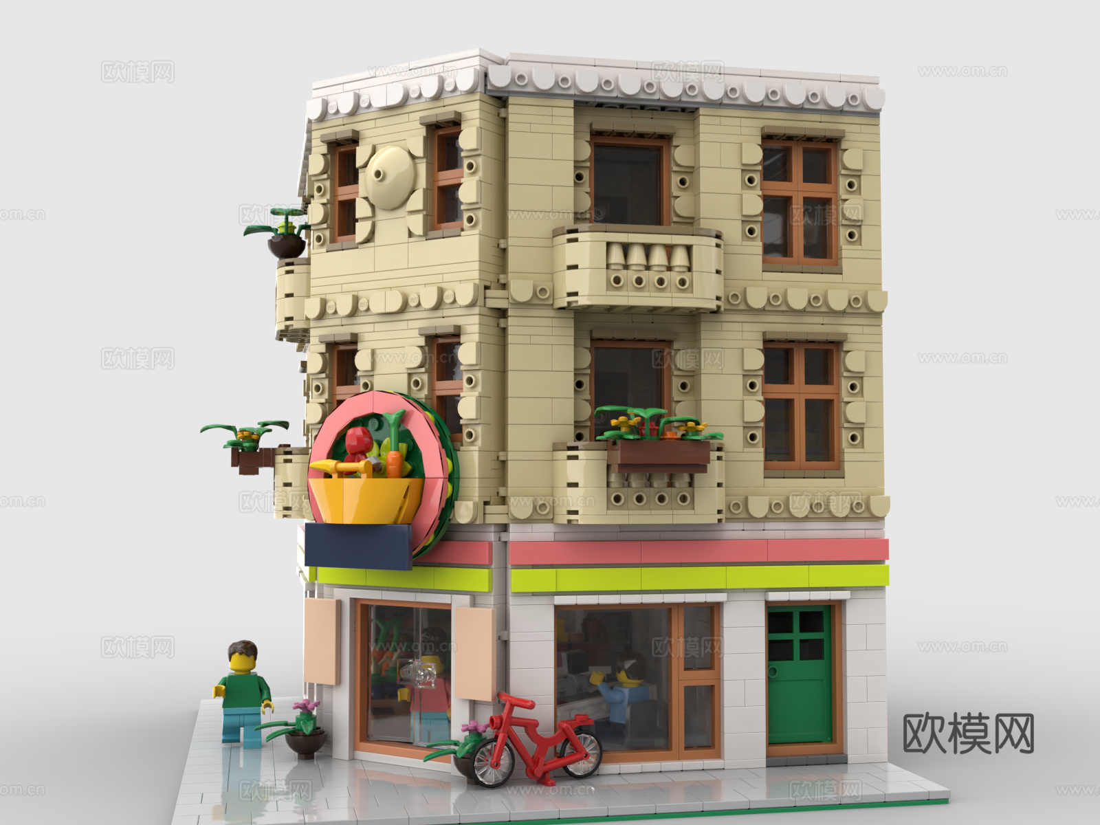 乐高 LEGO 玩具 积木 建筑 房子 超市3d模型