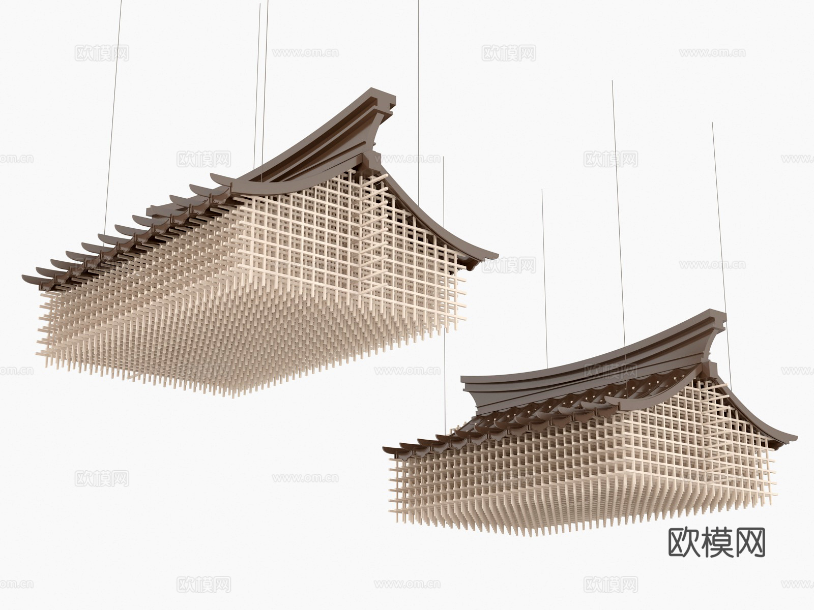 新中式屋檐吊灯 古建吊灯3d模型