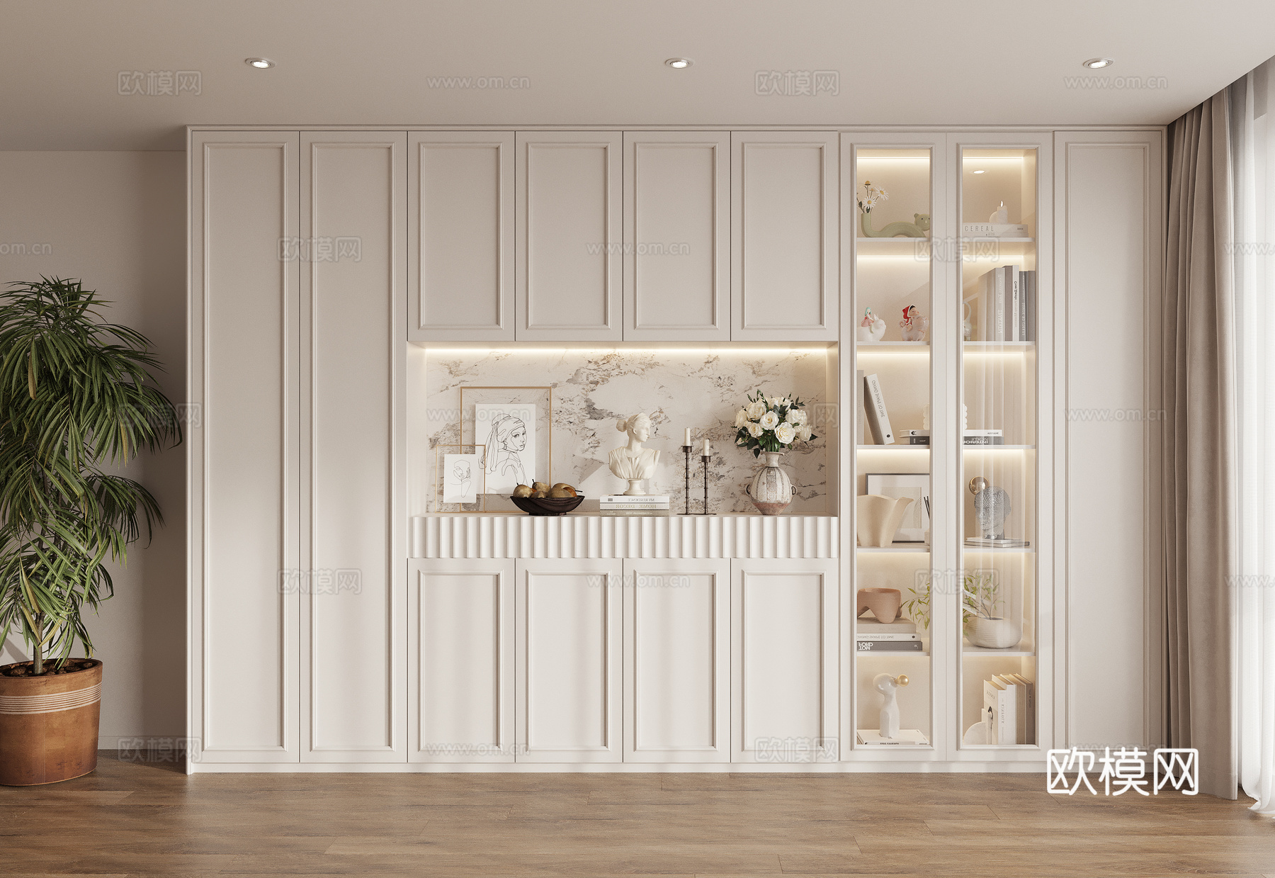 法式酒柜 餐边柜3d模型下载