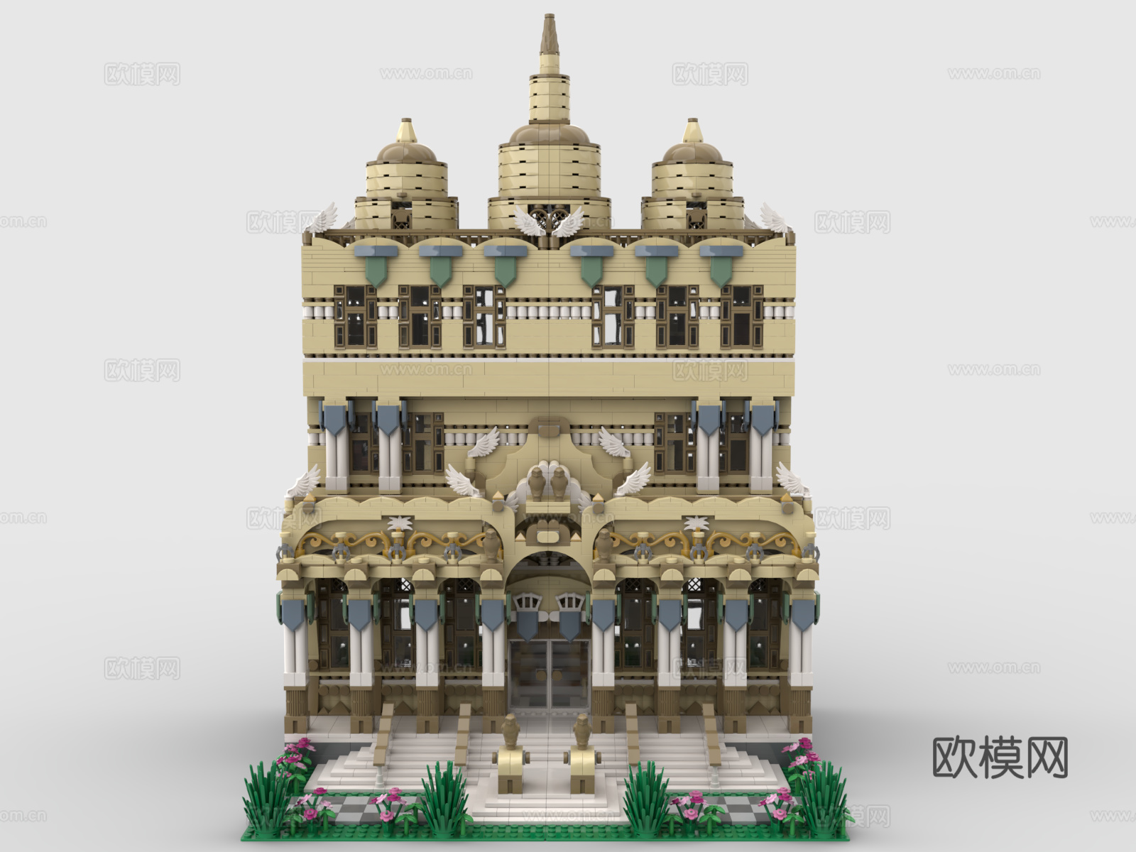 乐高 LEGO 欧式法院 积木玩具3d模型