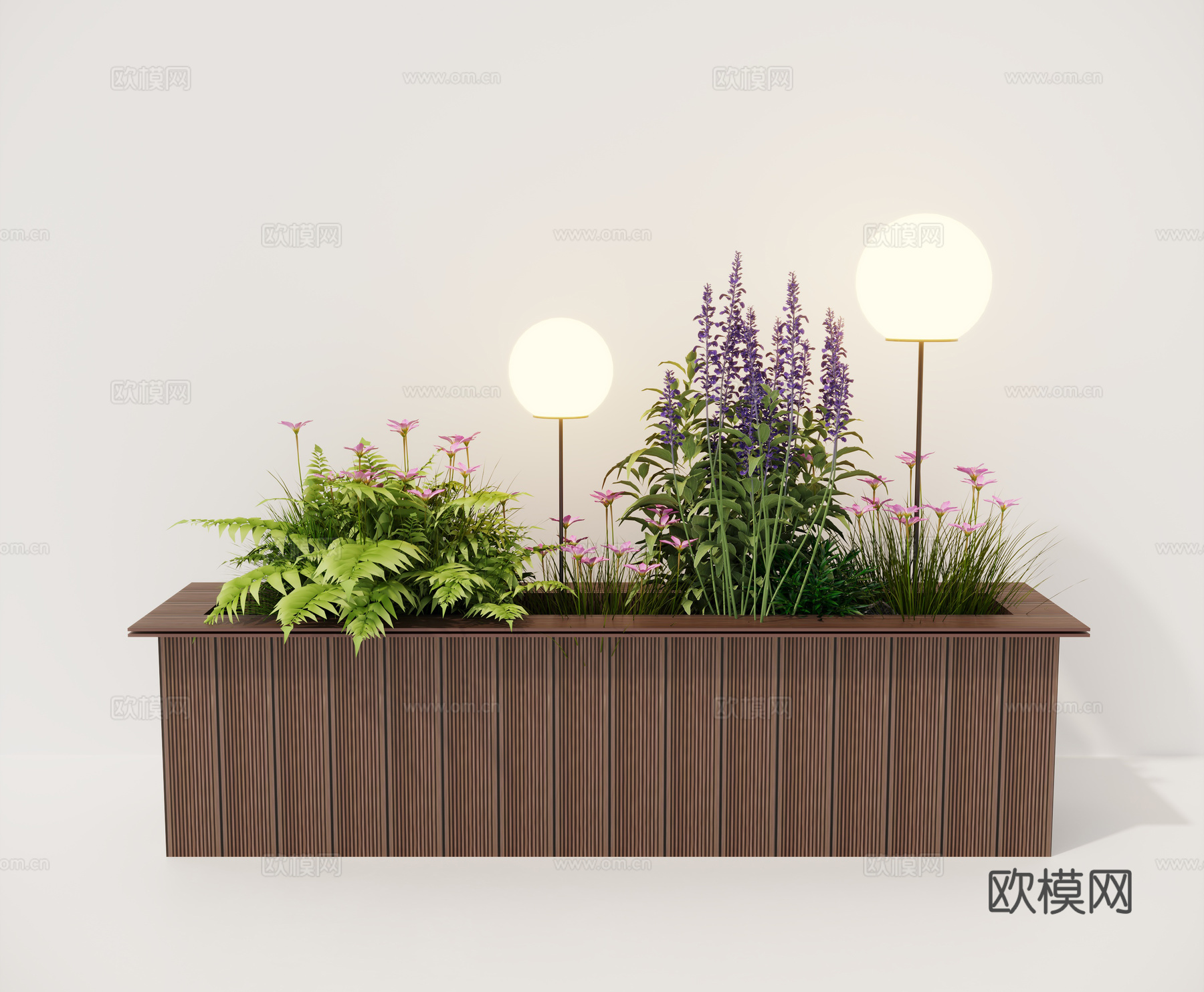 花箱 花坛 室外植物景观3d模型