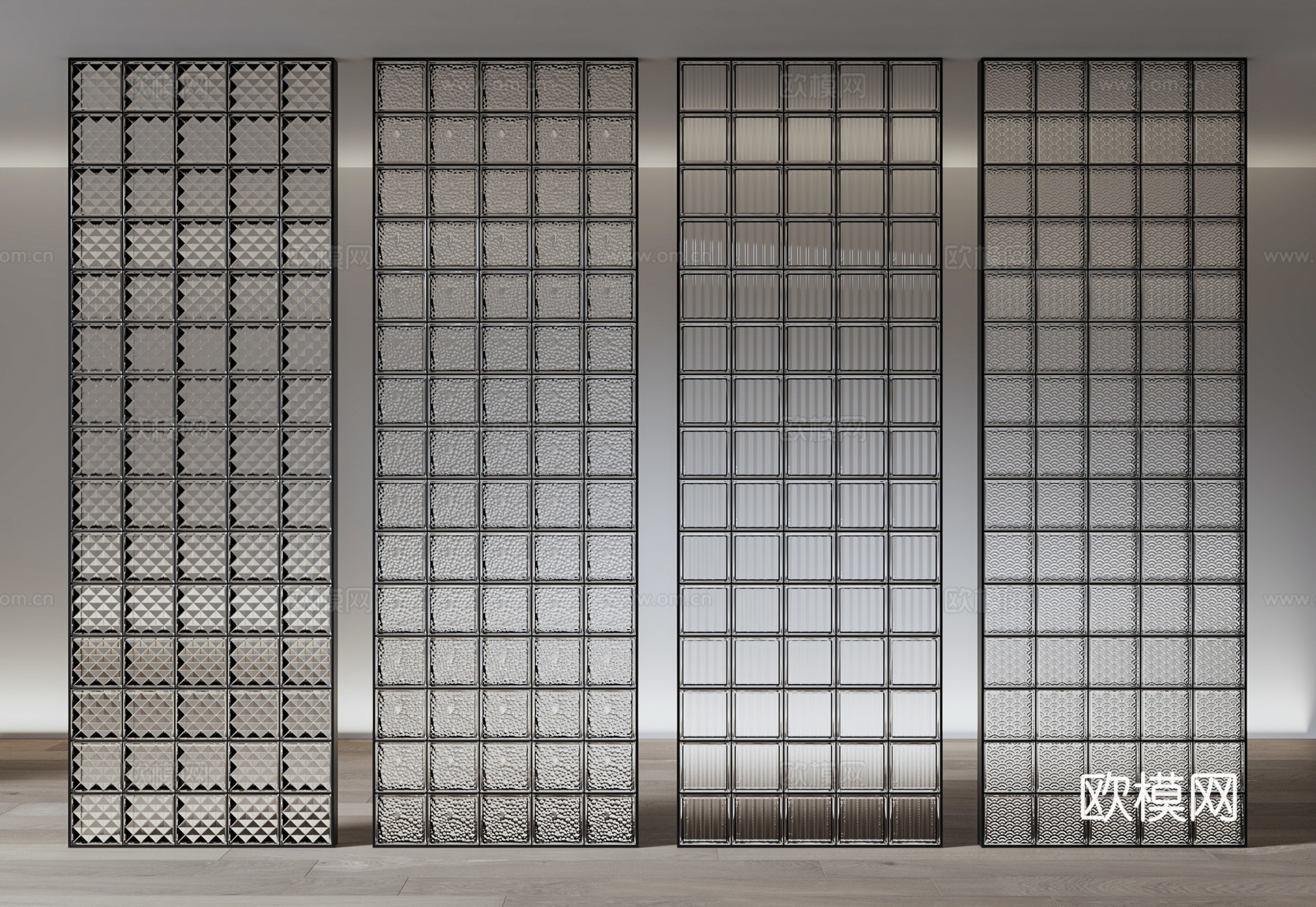 现代艺术隔断 玻璃砖3d模型