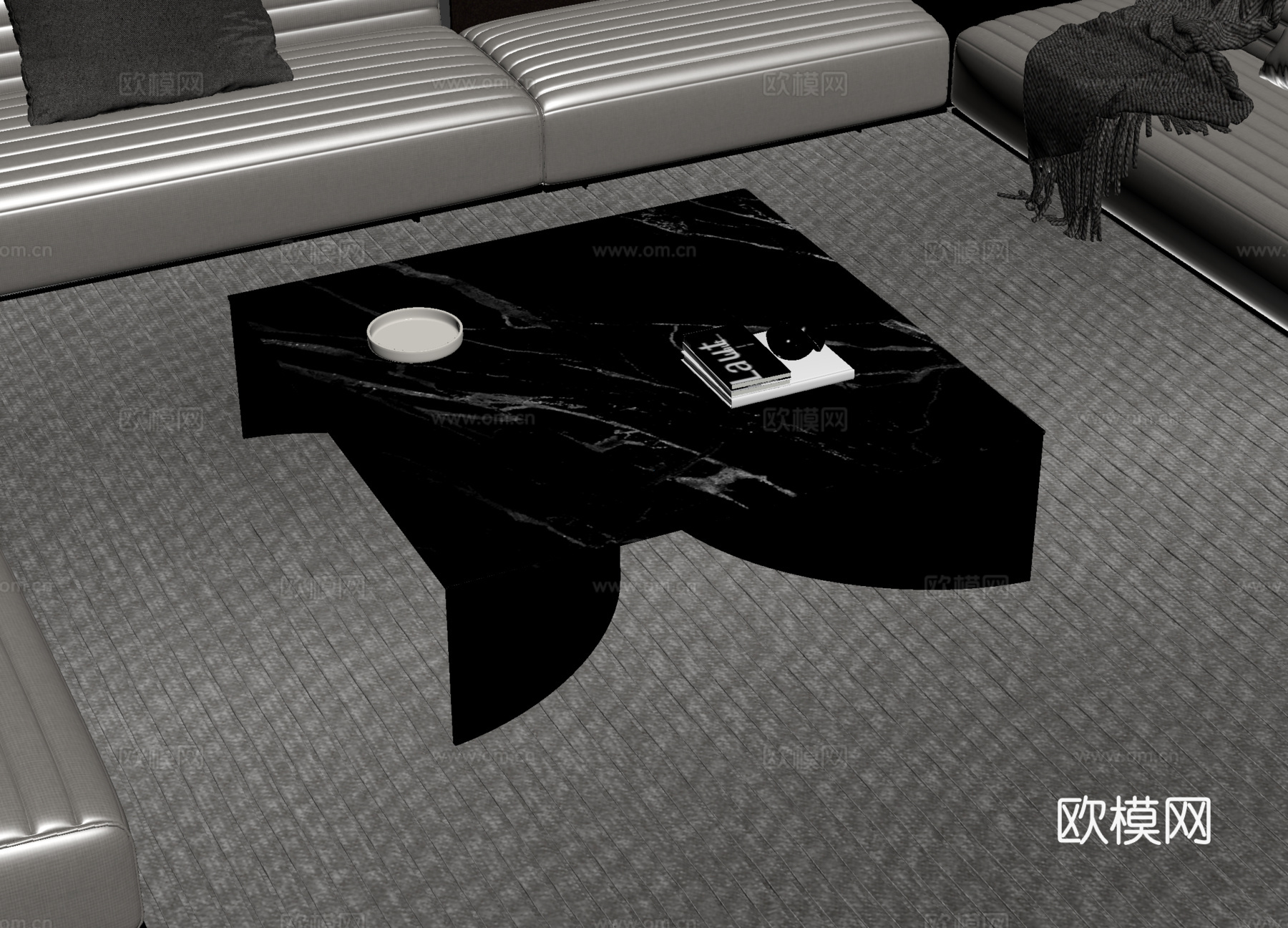 意式极简茶几su模型下载（渲染图1）
