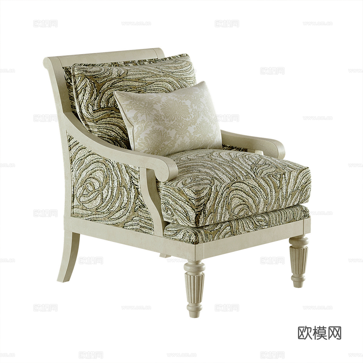 美式休闲椅 沙发椅3d模型下载
