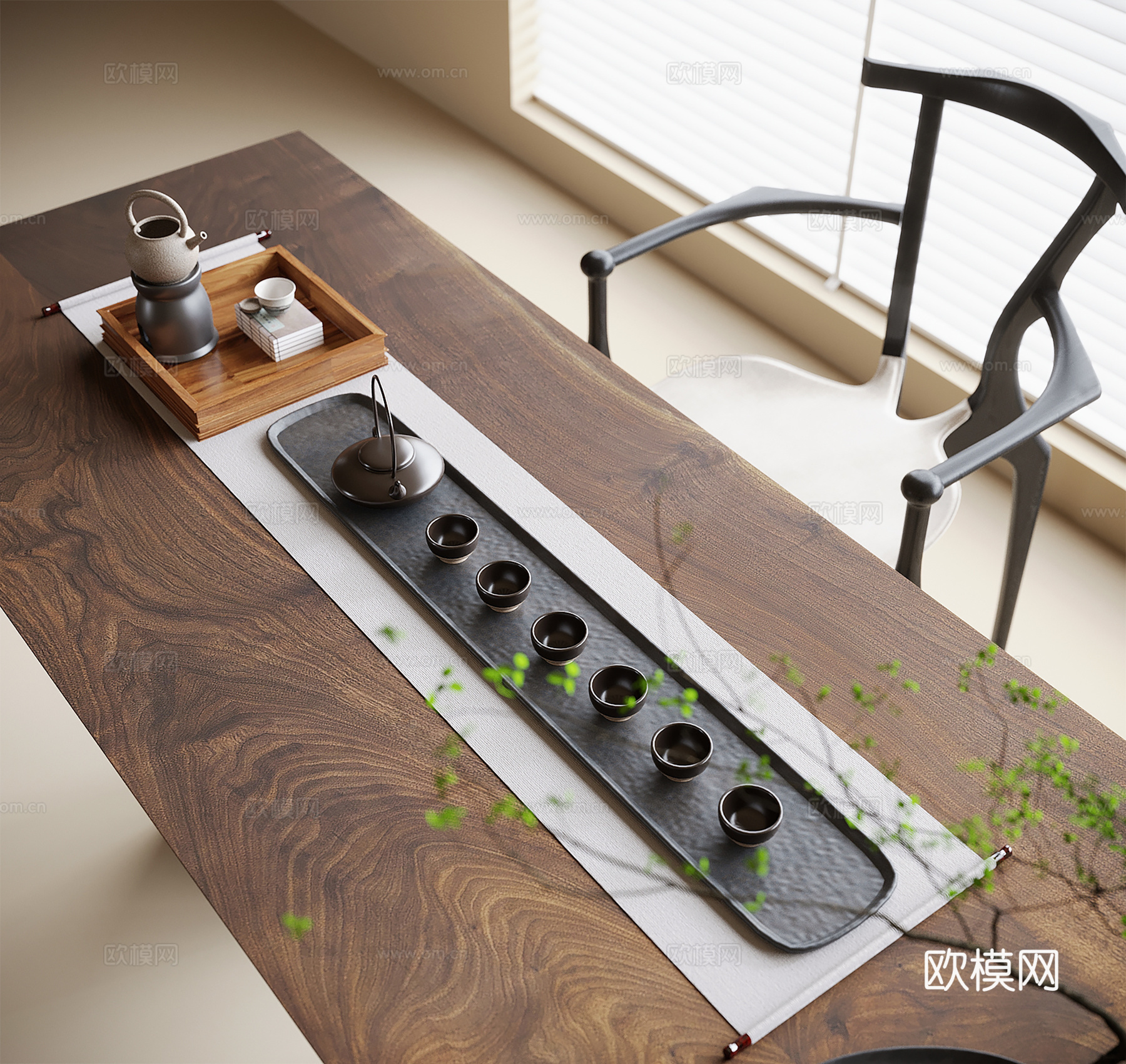 现代茶具 茶杯 茶壶su模型