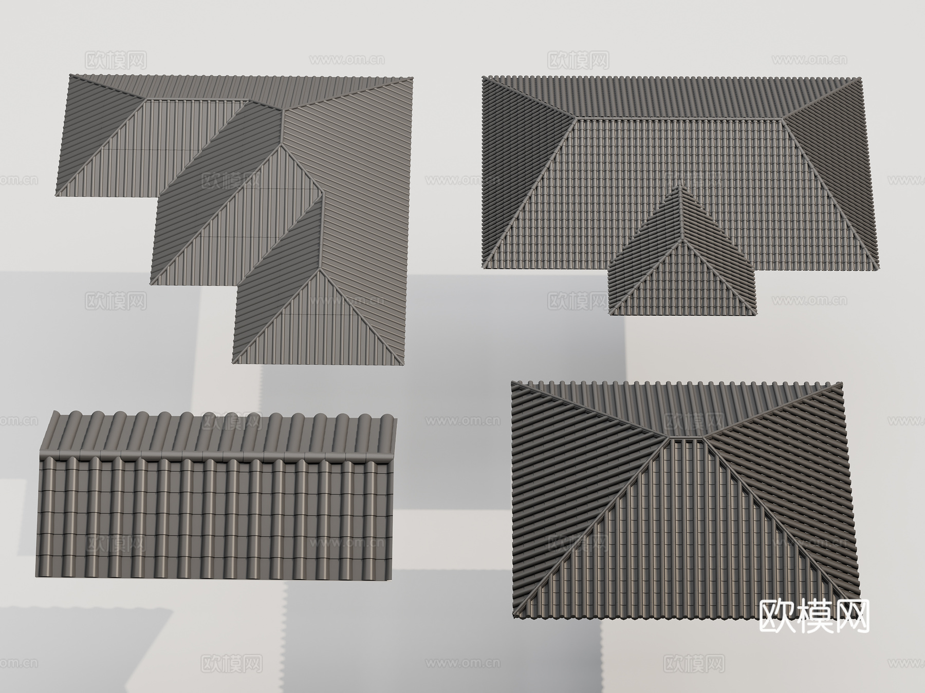 新中式屋顶 屋脊 屋檐3d模型