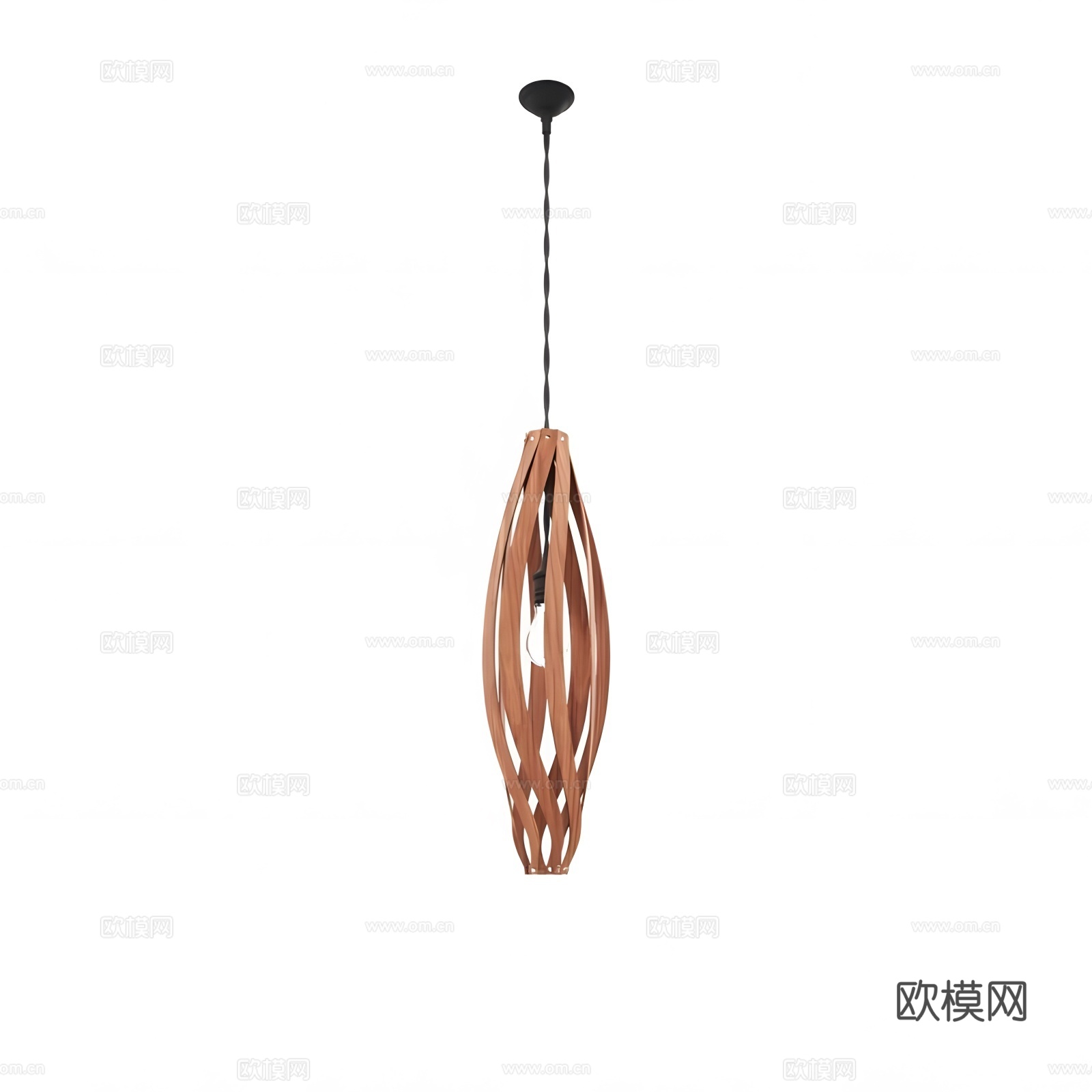 原木风小吊灯3d模型下载