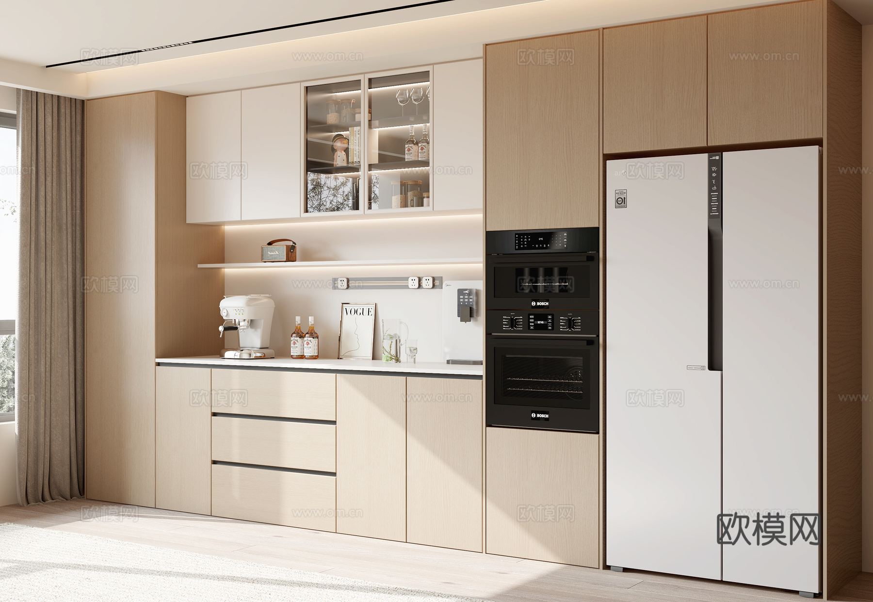 现代餐边柜3d模型下载