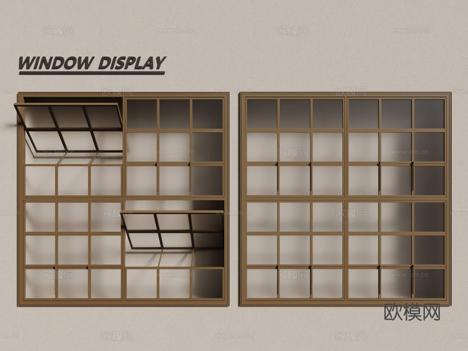 欧式窗户 百叶窗 平开窗 木制窗户3d模型下载