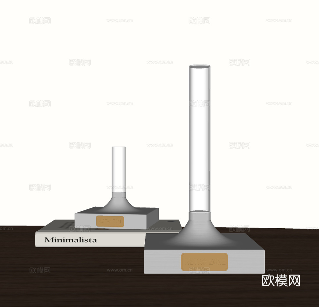 北欧金属台灯 蜡烛氛围灯su模型