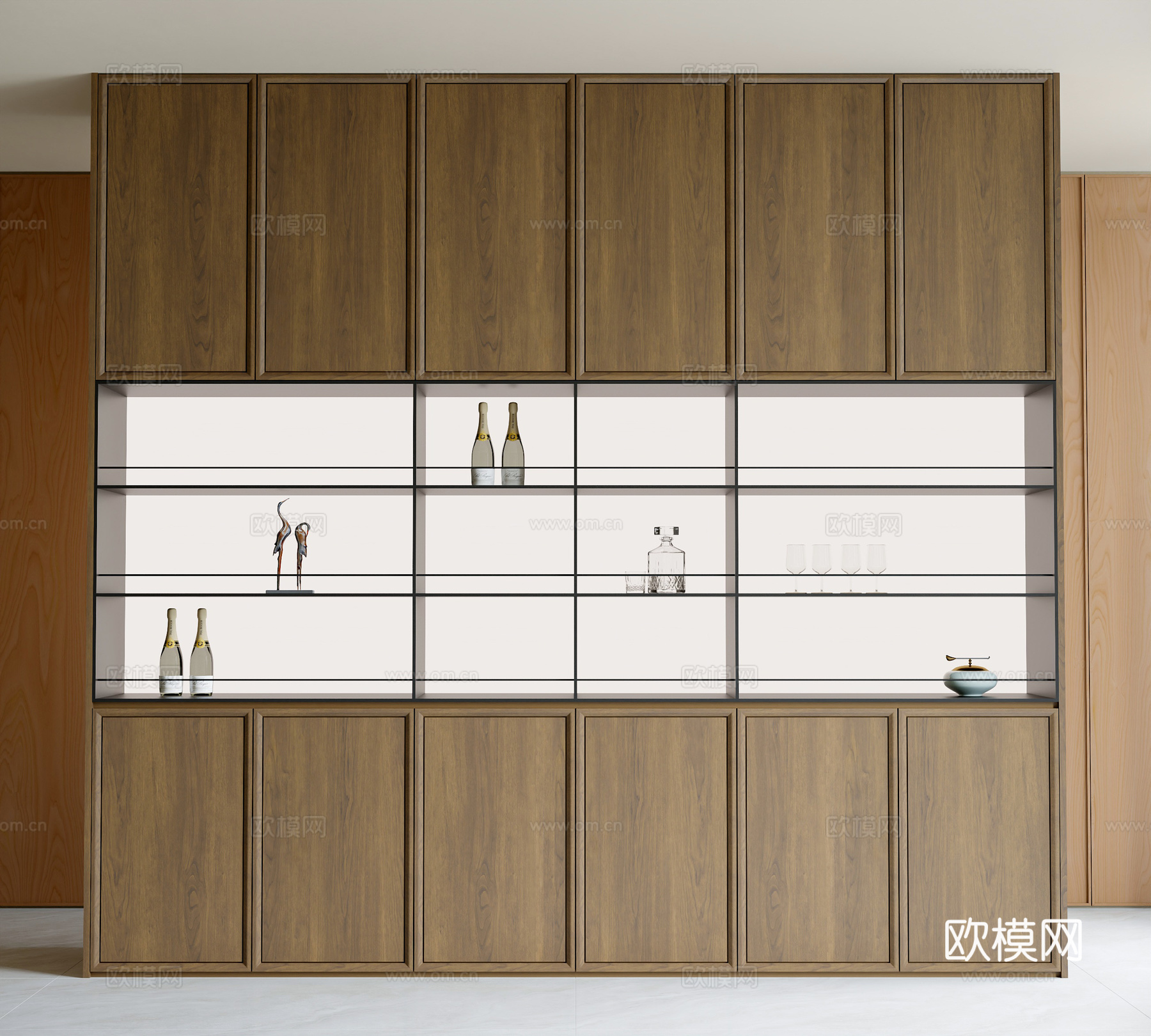 现代餐边柜3d模型下载