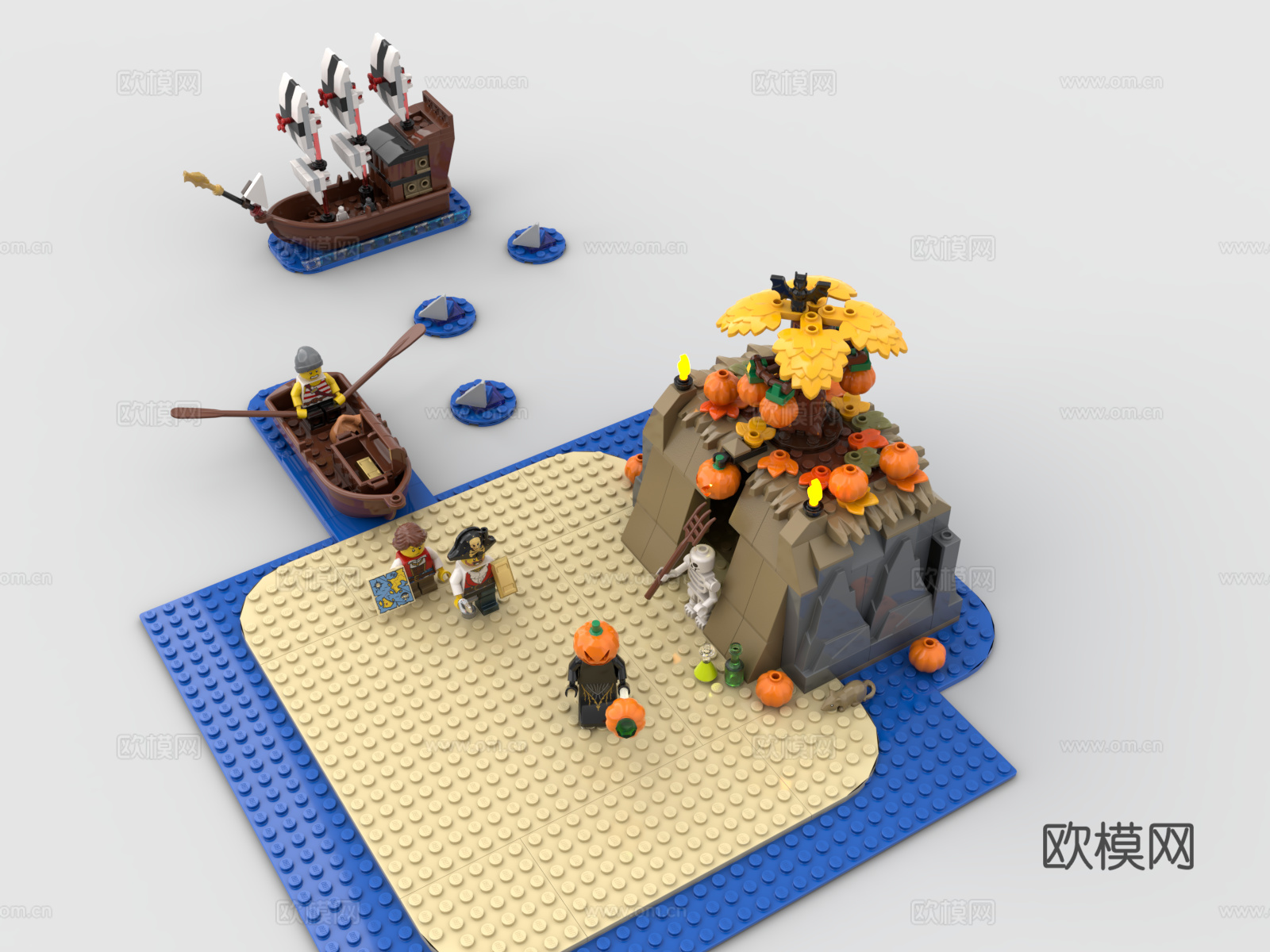 乐高 LEGO 玩具 积木 海岛 海盗 帆船积木玩具3d模型