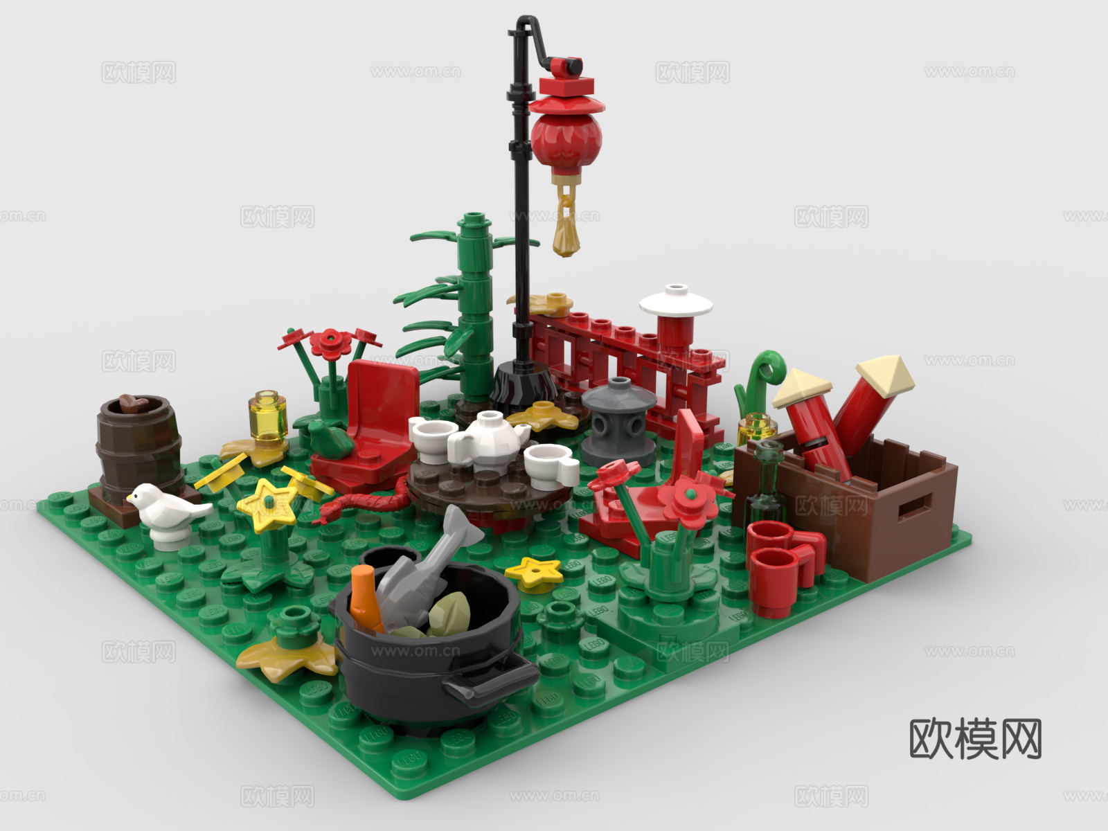 乐高 LEGO 公园积木玩具3d模型