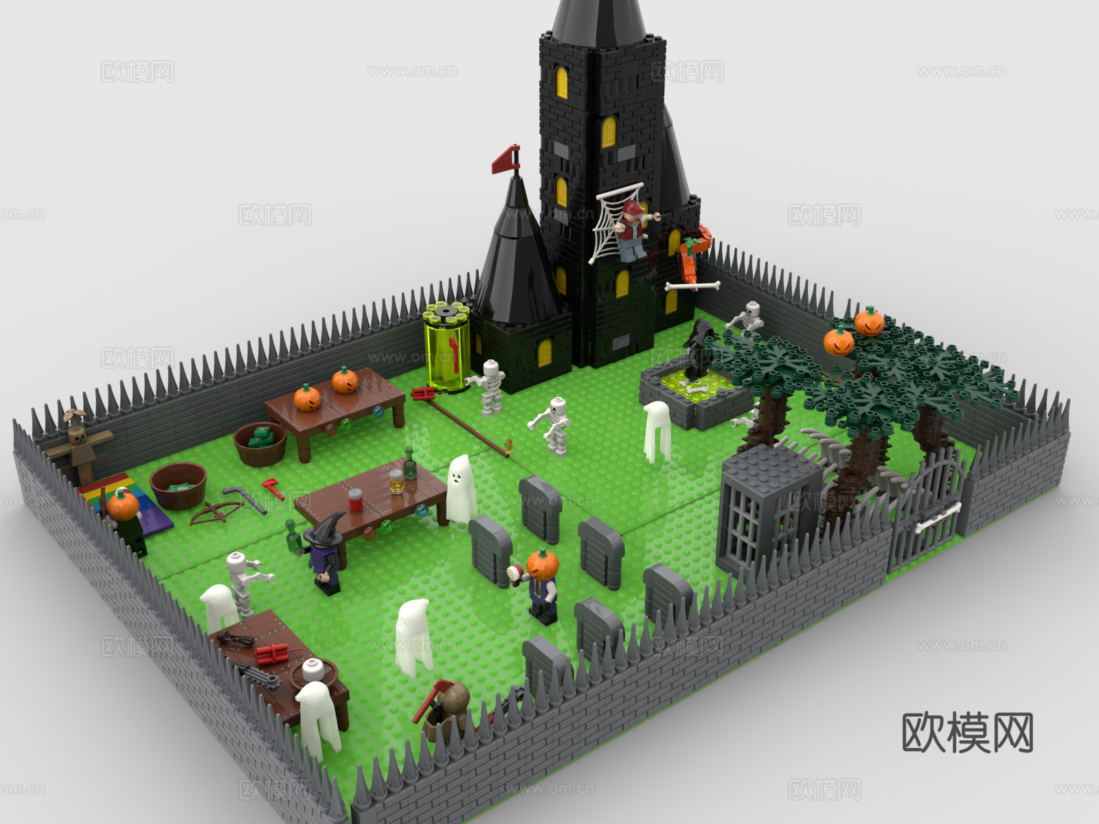 乐高 LEGO 玩具 积木万圣节场景3d模型