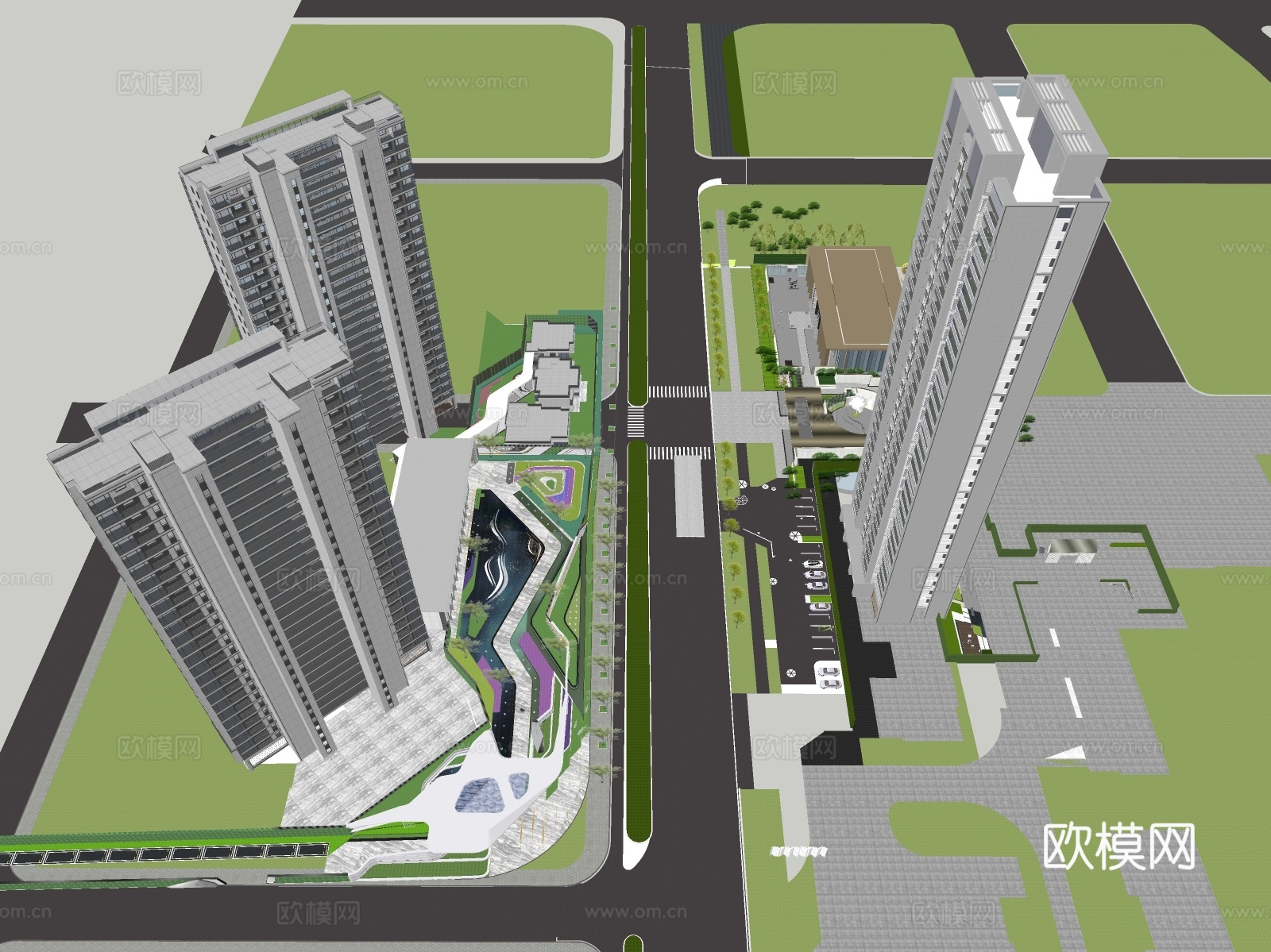 住宅建筑高层住宅 售楼处 示范区su模型