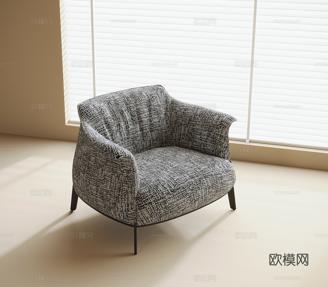 现代单人沙发3d模型下载