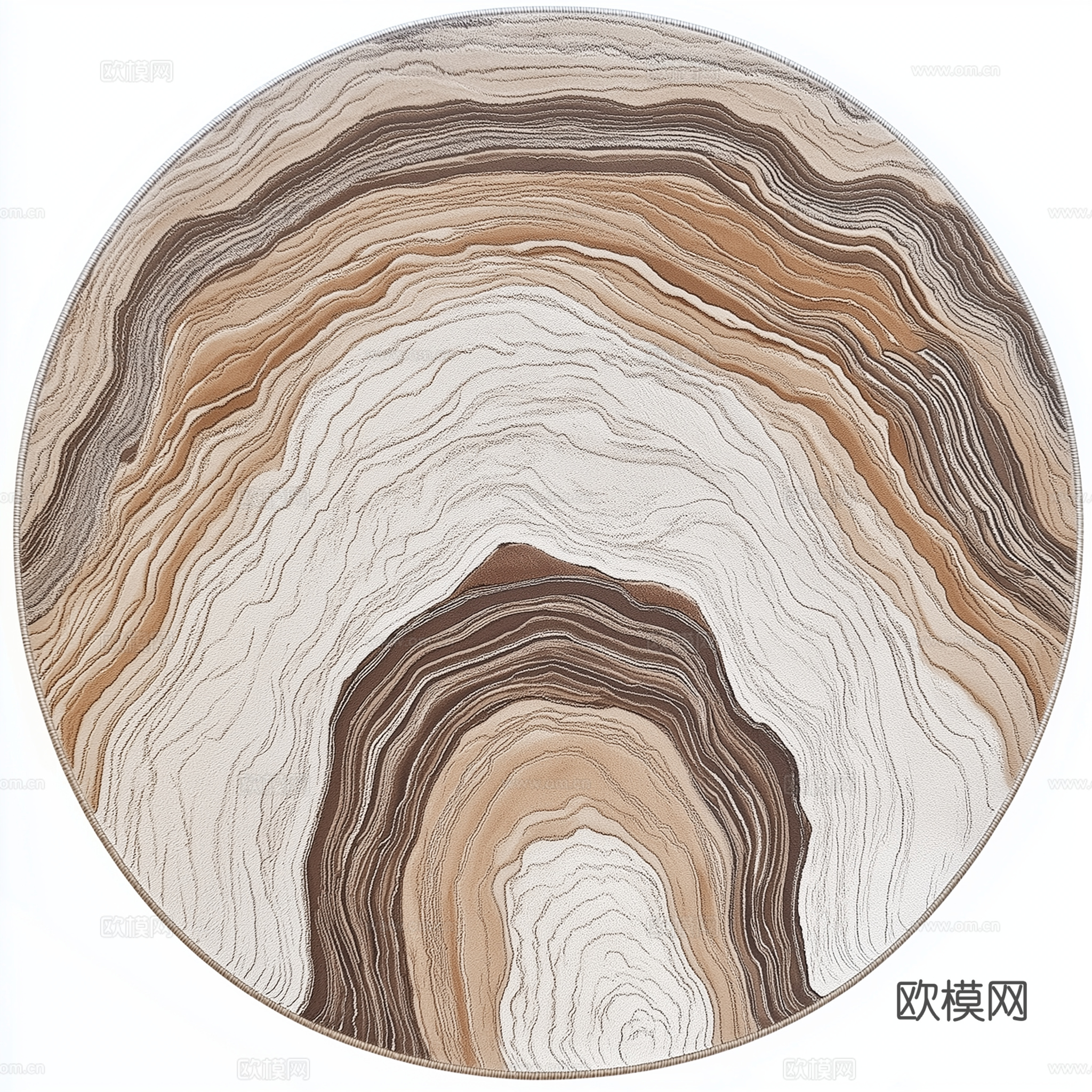 高清现代新中式风格圆形地毯下载