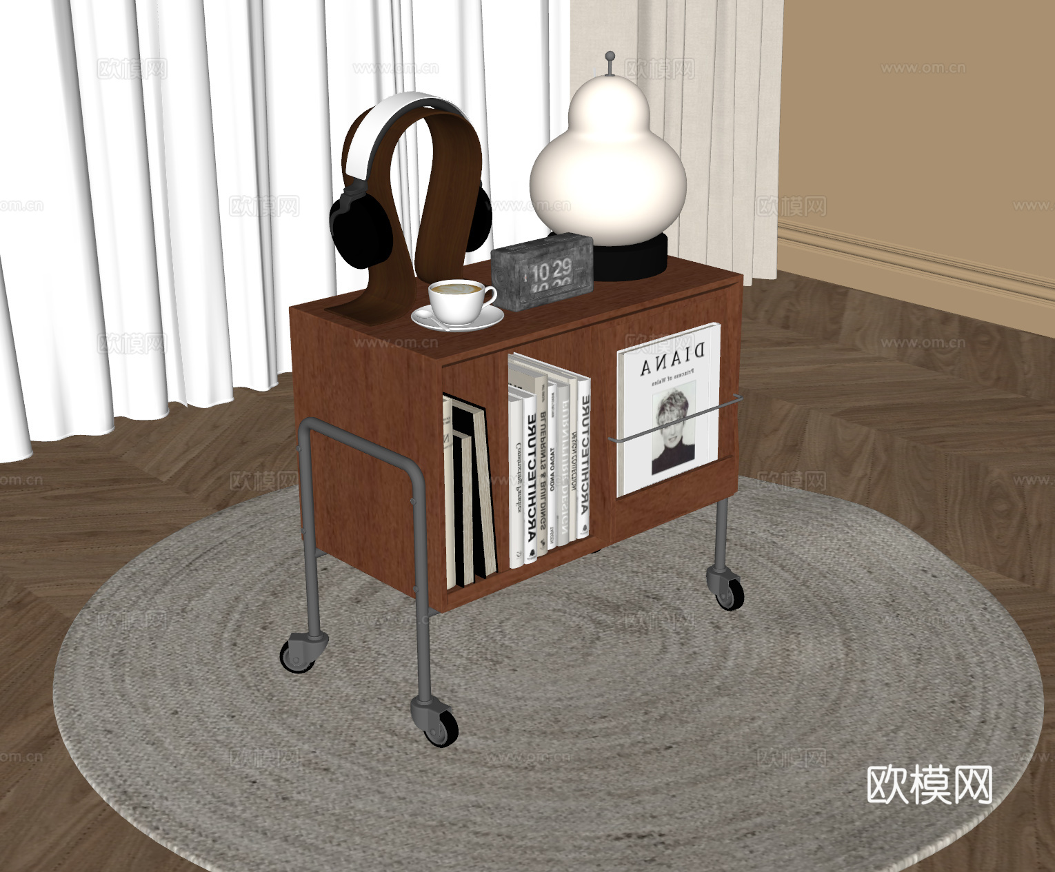 中古风边几su模型下载（渲染图1）