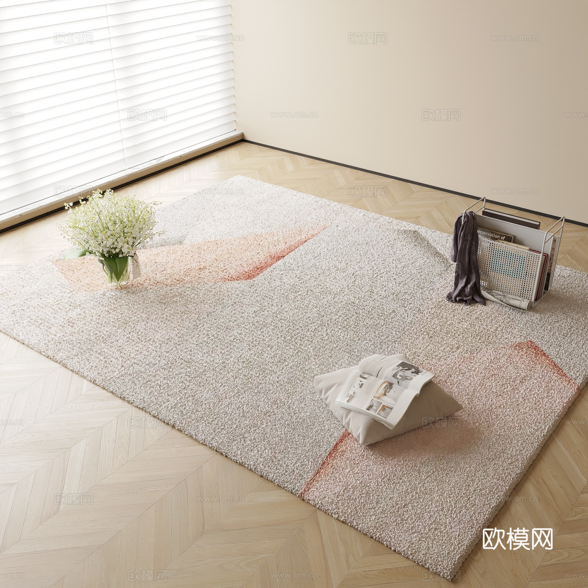 现代地毯su模型下载（渲染图2）