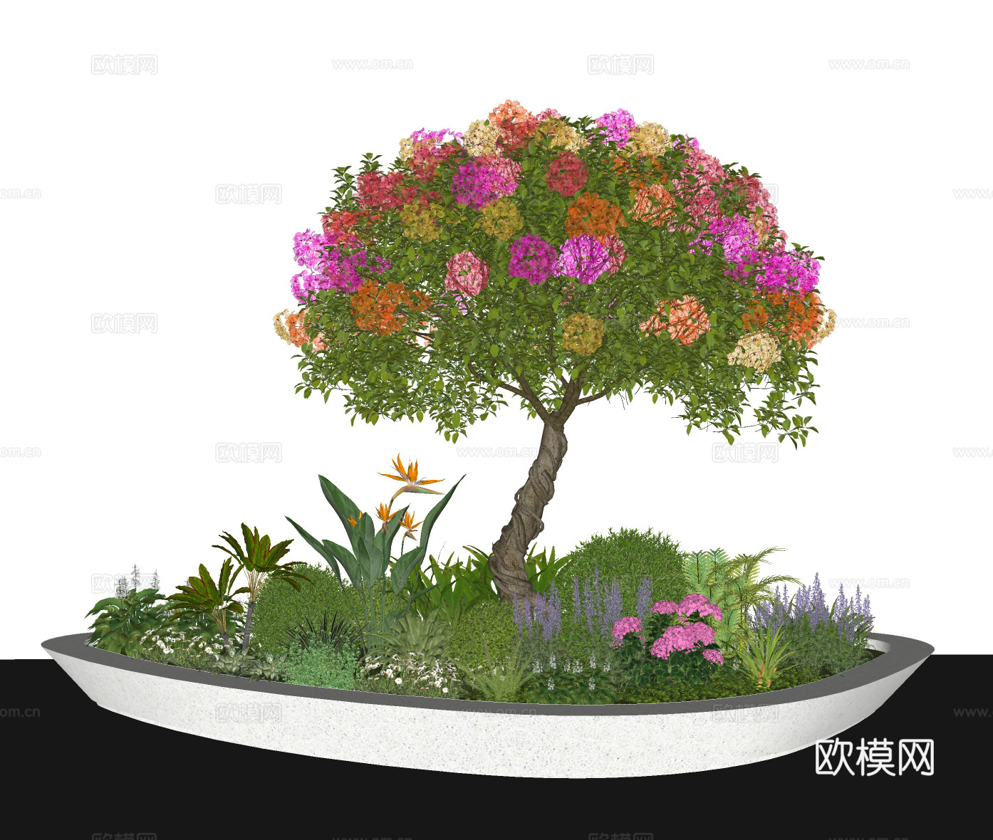 景观植物花镜 花池绿化带su模型下载（渲染图1）