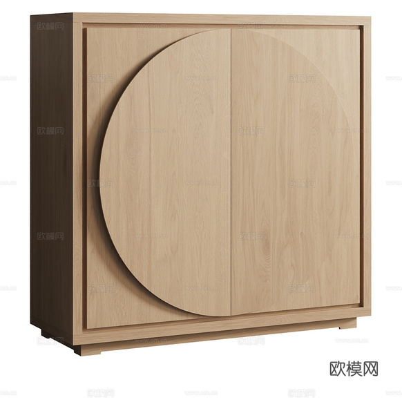 新中式玄关柜3d模型下载(渲染图2)