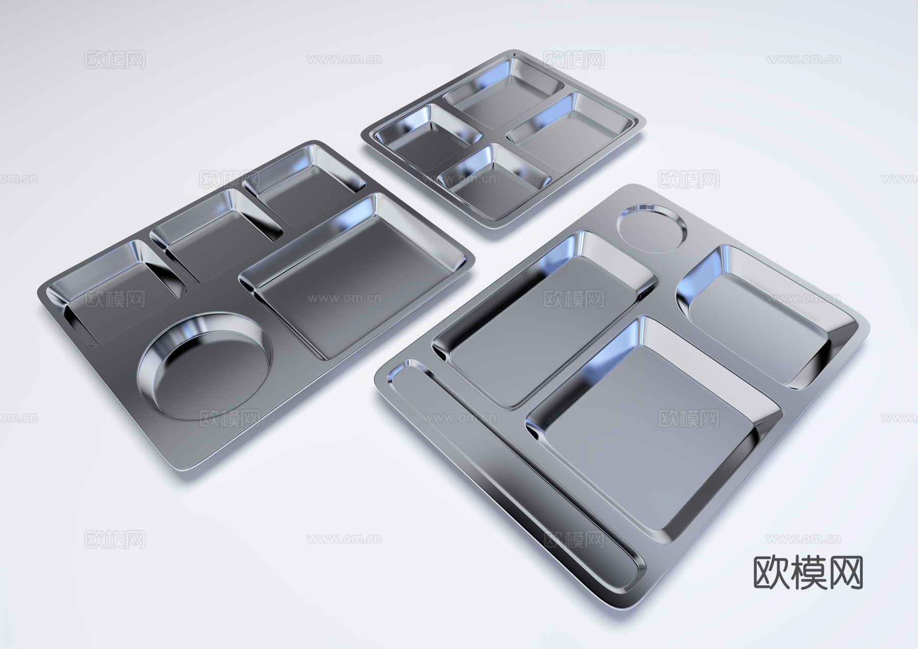 不锈钢餐盘 餐盘 托盘3d模型