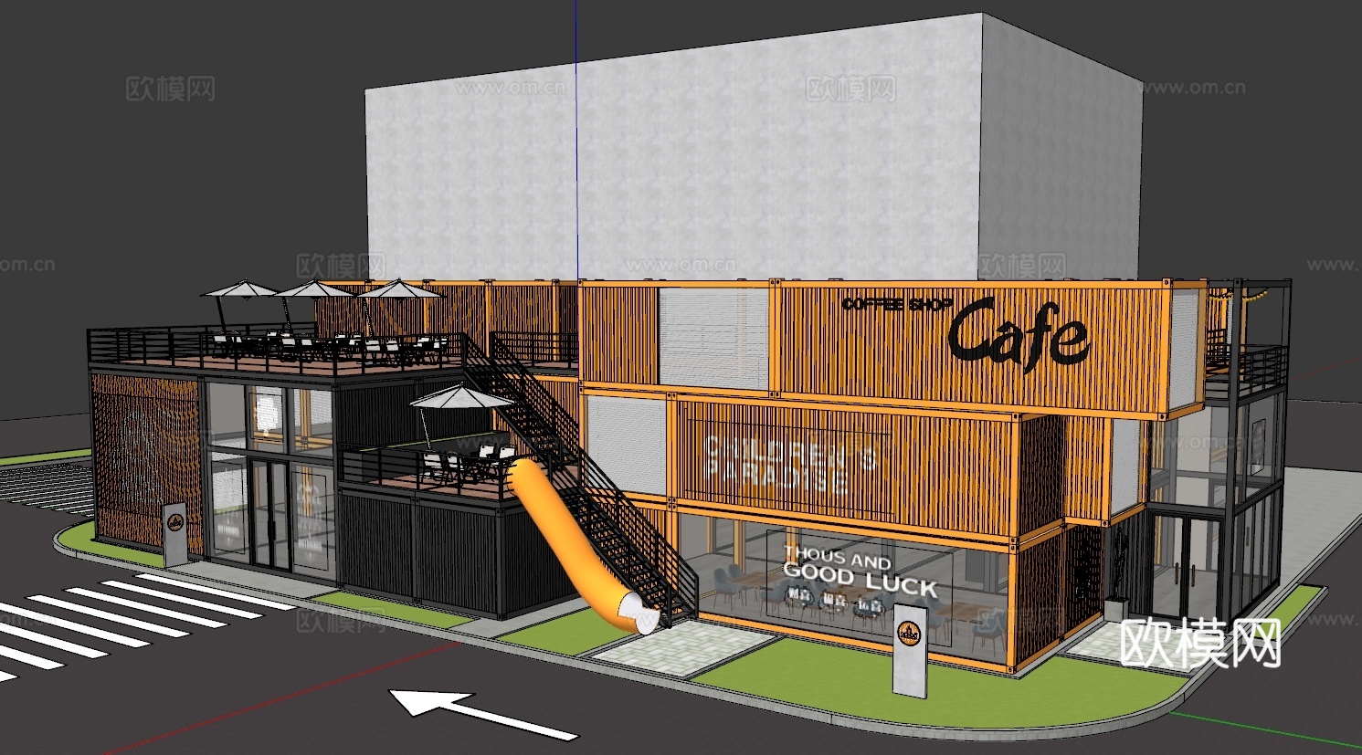 集装箱改造su模型下载