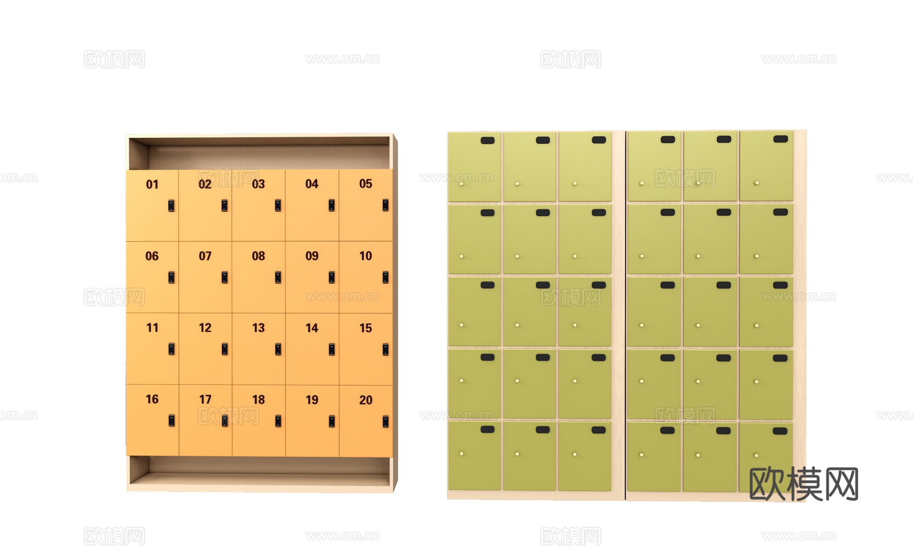 现代储物柜 寄存柜su模型