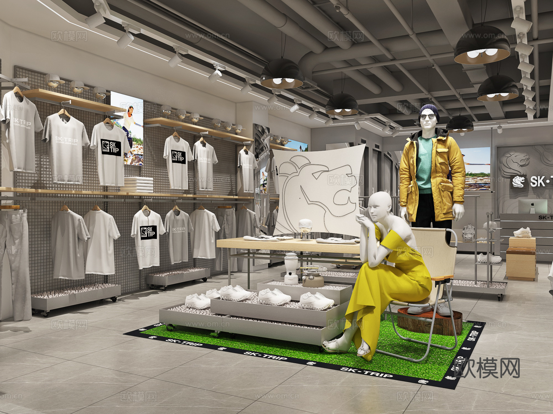 现代服装店3d模型