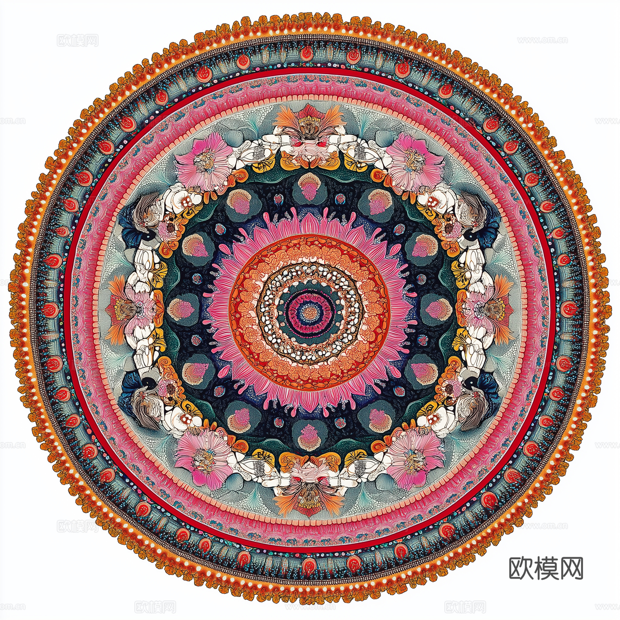高清民族风格圆形地毯下载