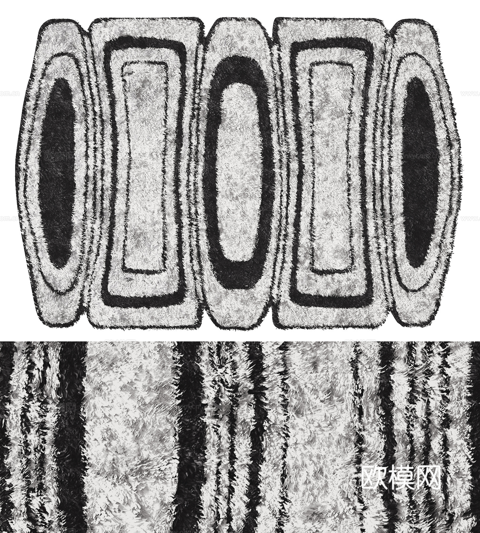 现代异形地毯3d模型