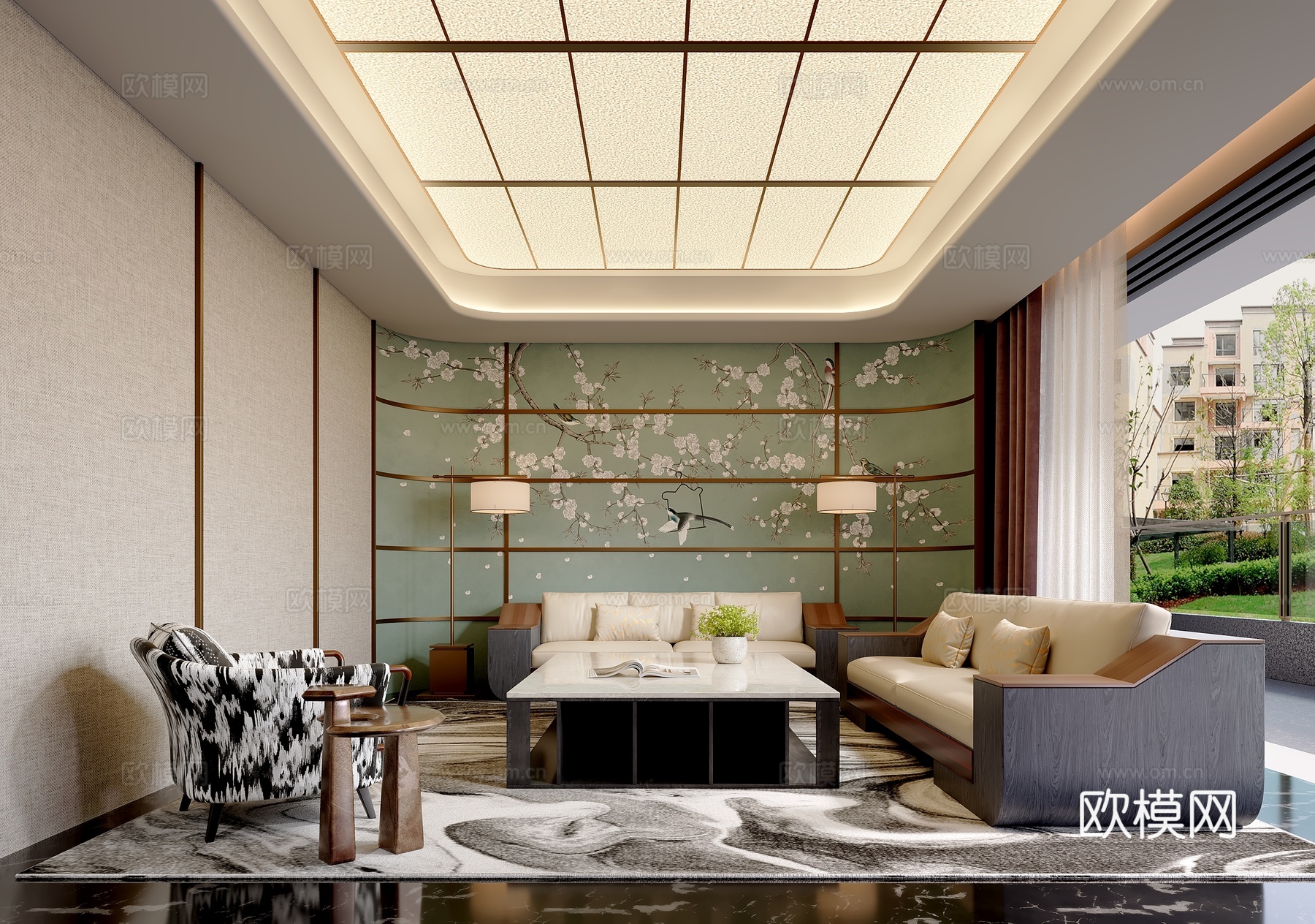 春山秋水|售楼处洽谈区3d模型下载