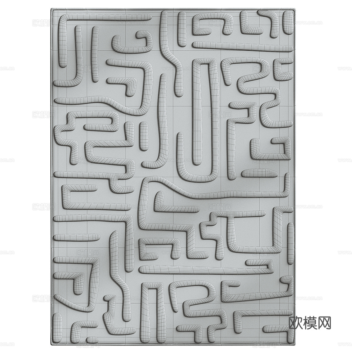 新中式羊毛地毯3d模型