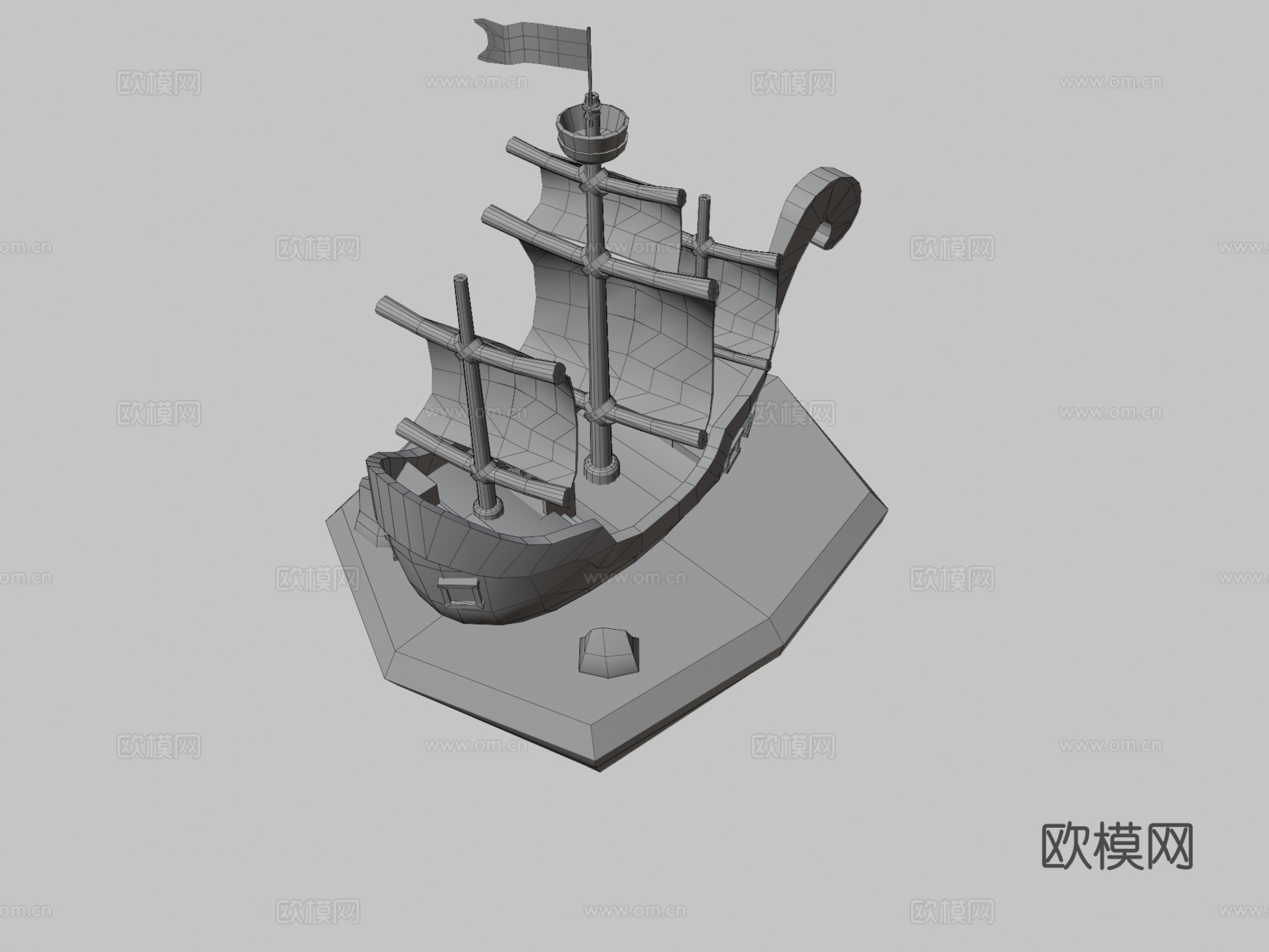 玩具 海盗船su模型下载（渲染图3）