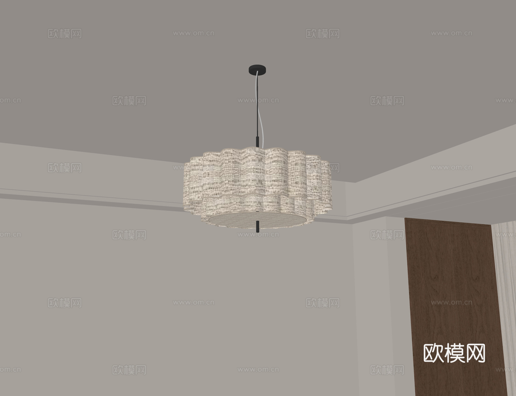 中古风吊灯su模型下载（渲染图1）