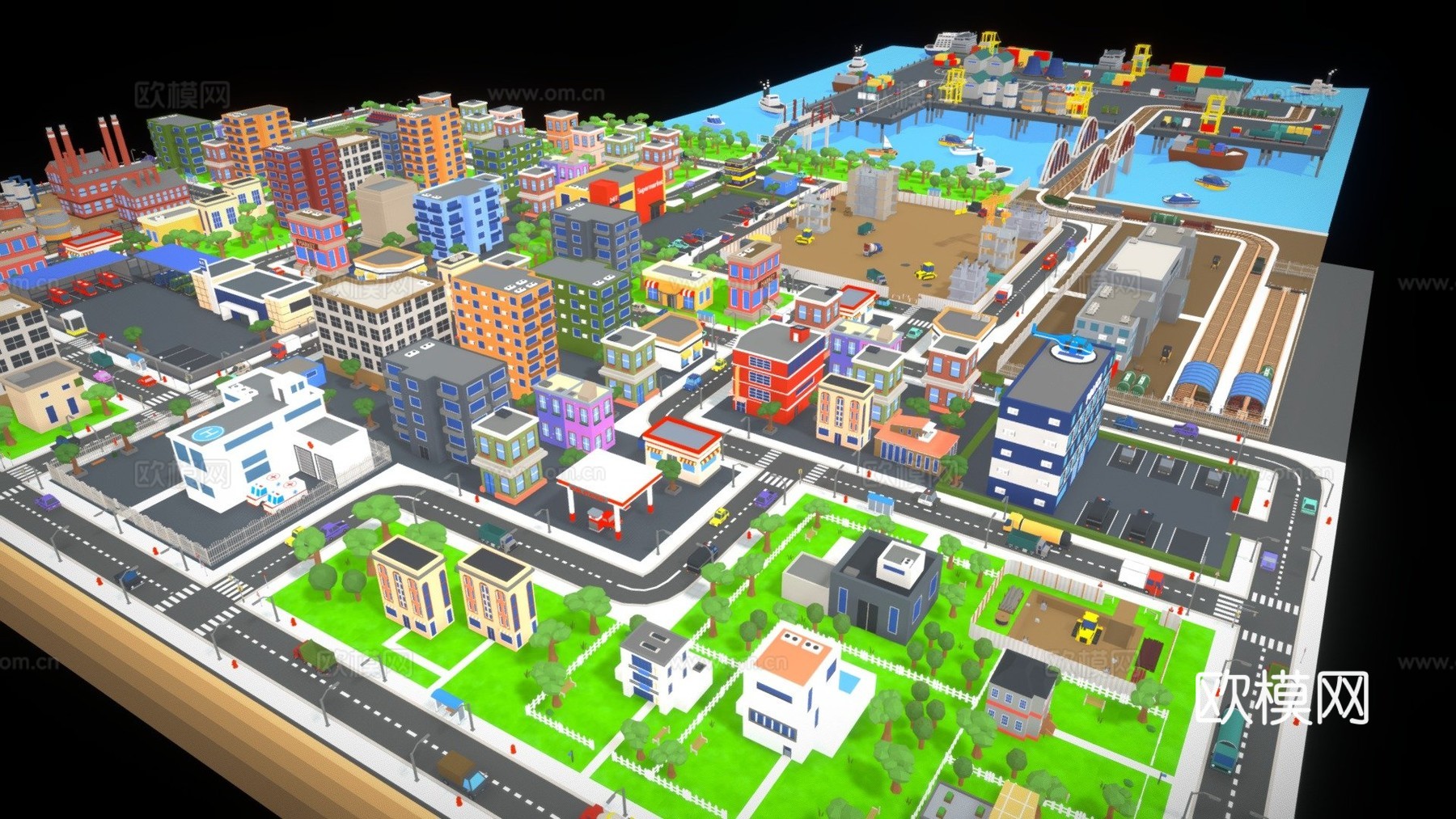 工业城市su模型下载（渲染图2）