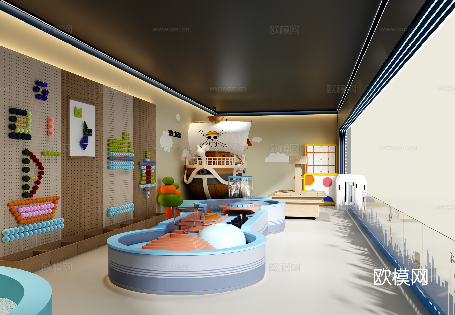 现代儿童海洋宝藏乐园su模型下载（渲染图2）