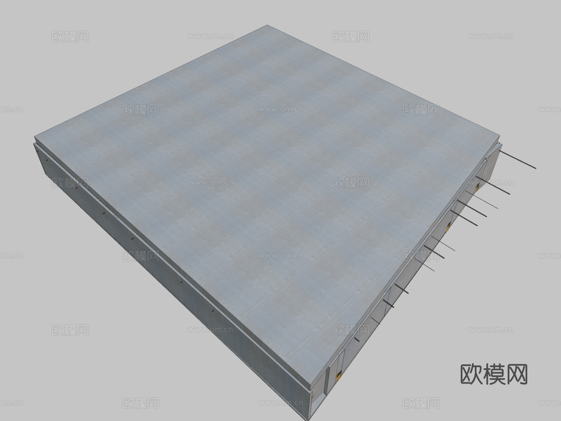 地下停车场su模型下载（渲染图1）