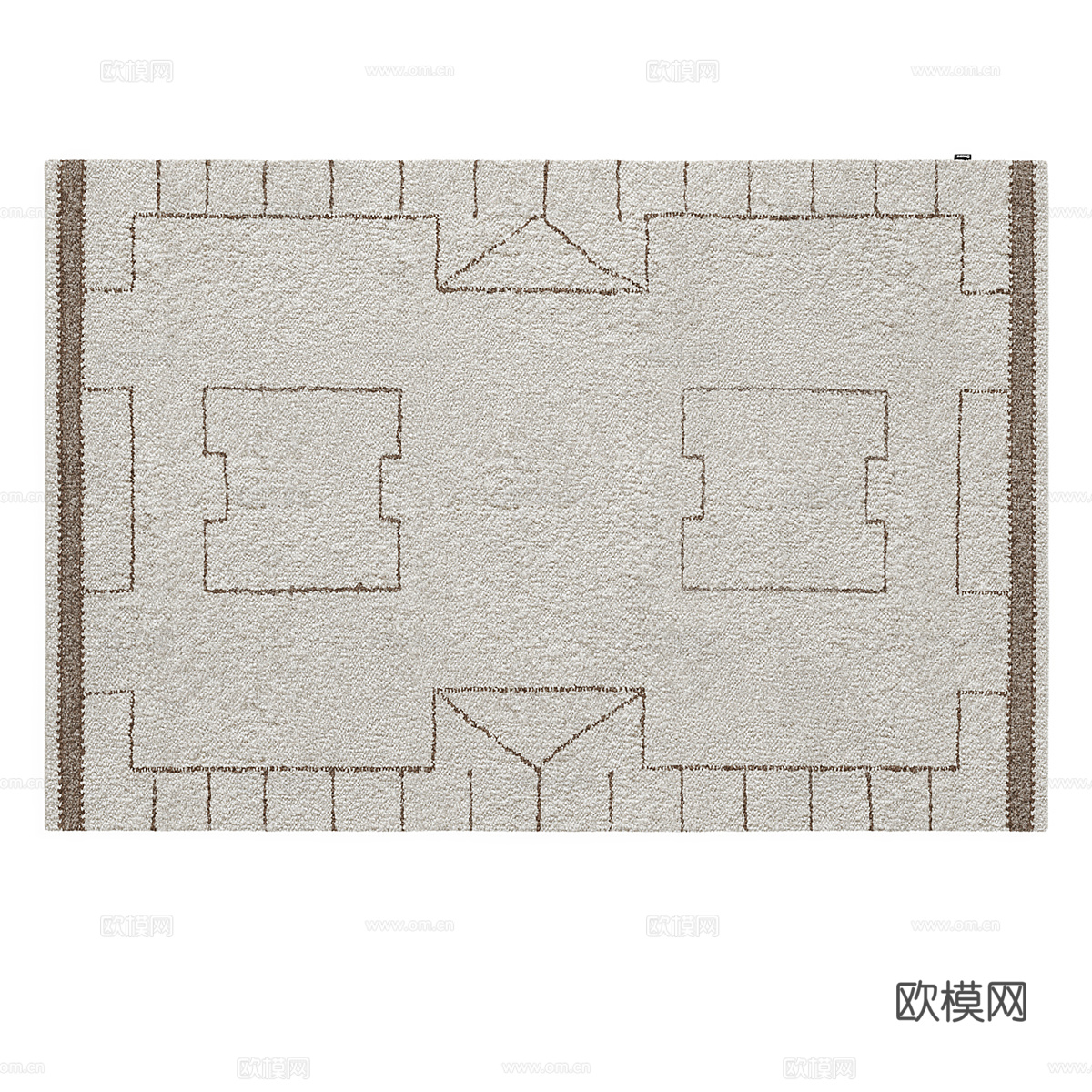 新中式羊毛地毯3d模型