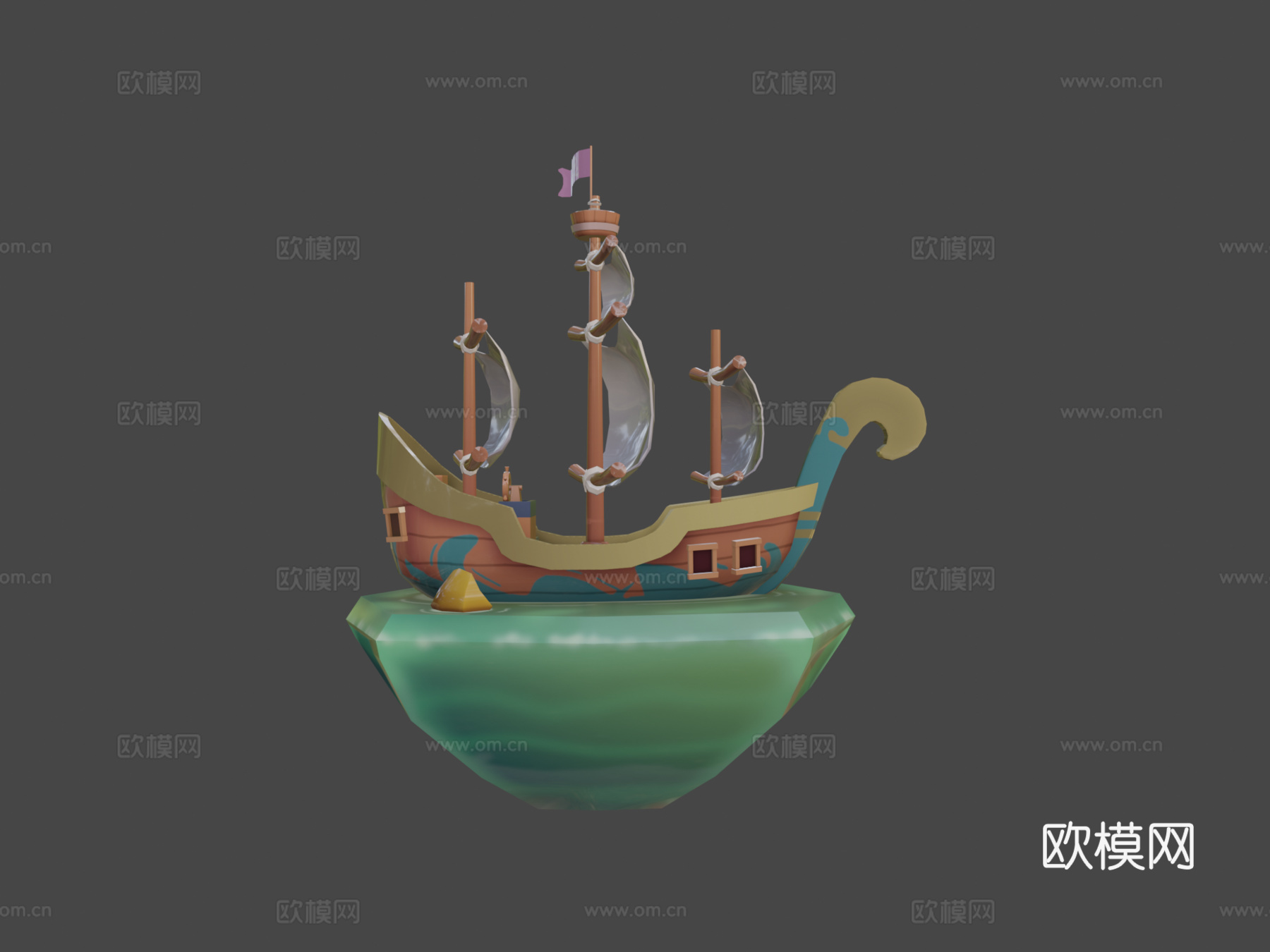 玩具 海盗船su模型下载（渲染图6）