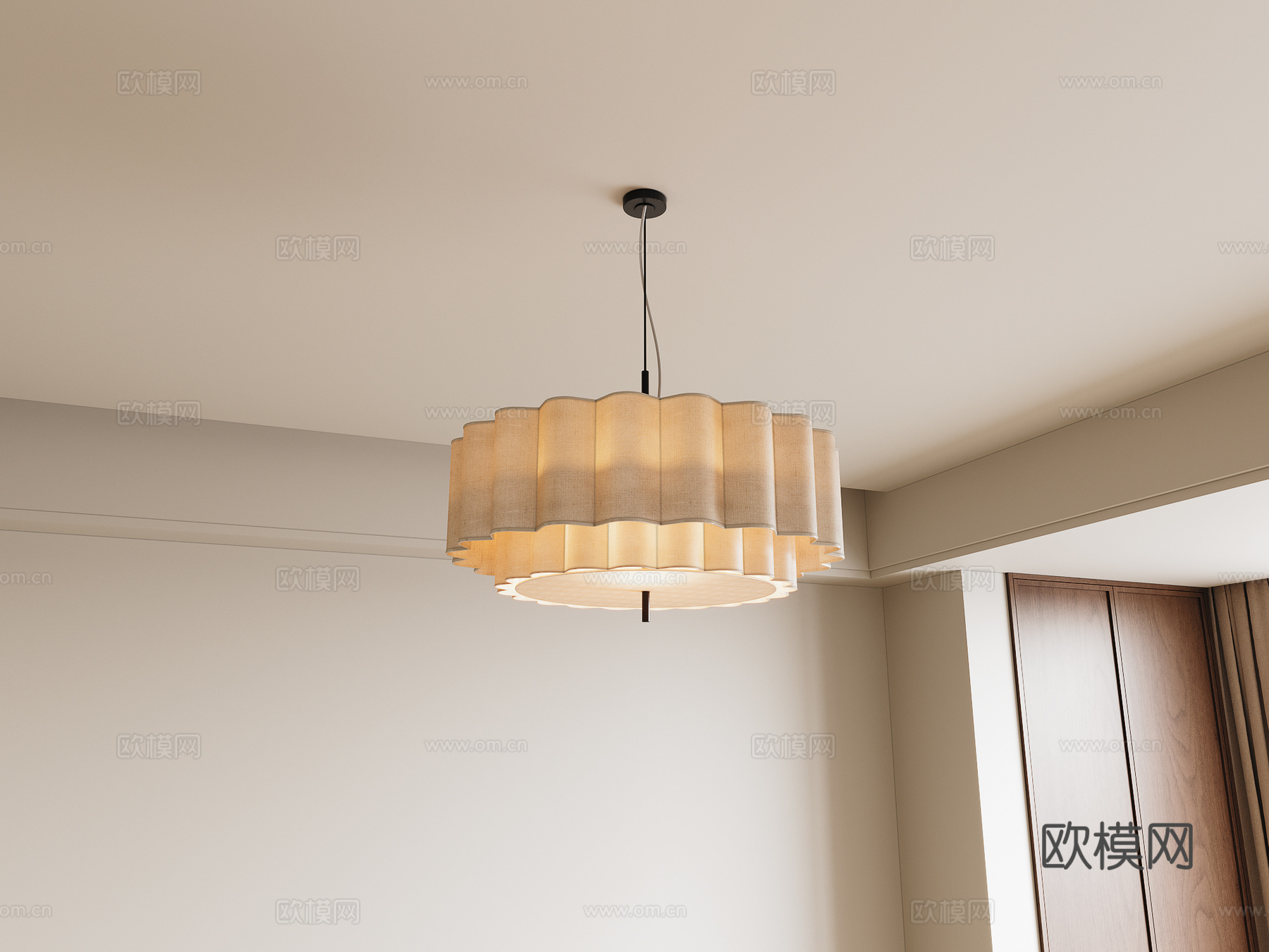 中古风吊灯su模型下载（渲染图2）