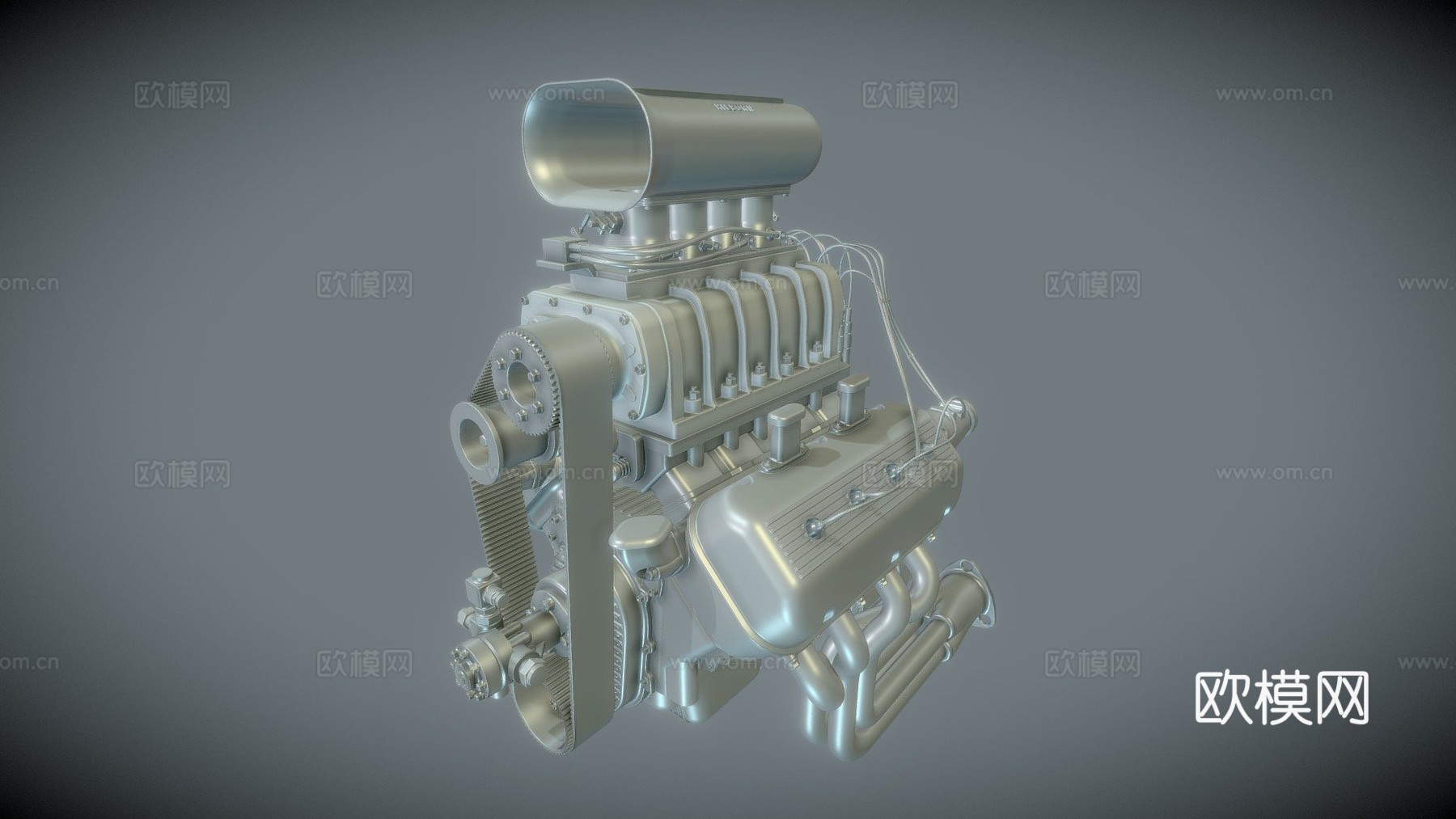 发动机su模型下载（渲染图2）