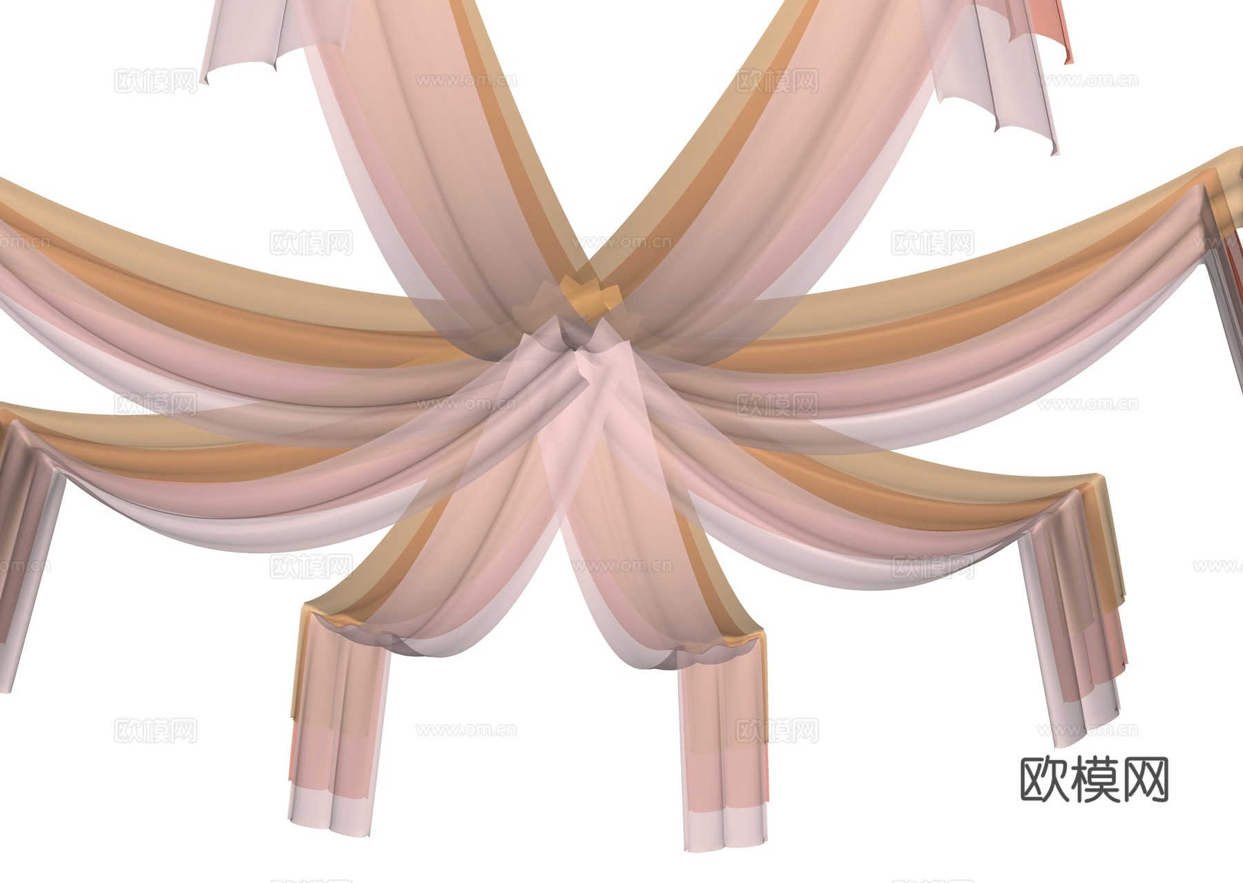帷慢吊顶 婚庆帷幔su模型