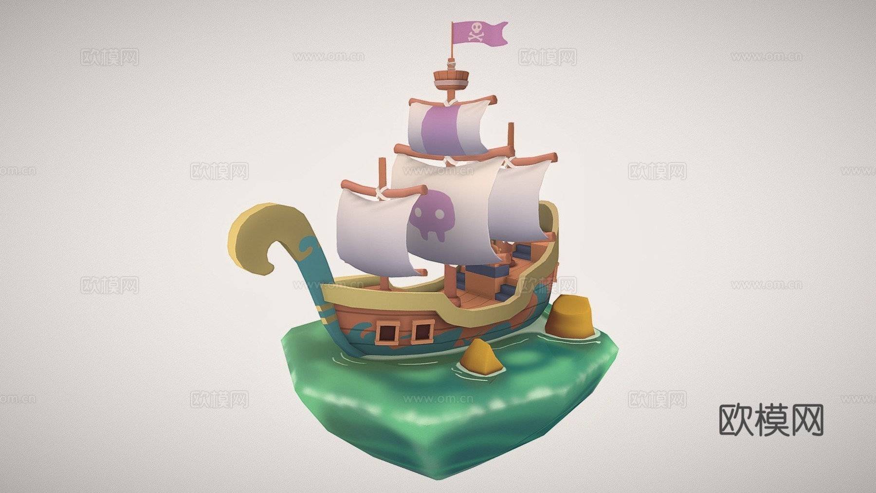 玩具 海盗船su模型下载（渲染图2）