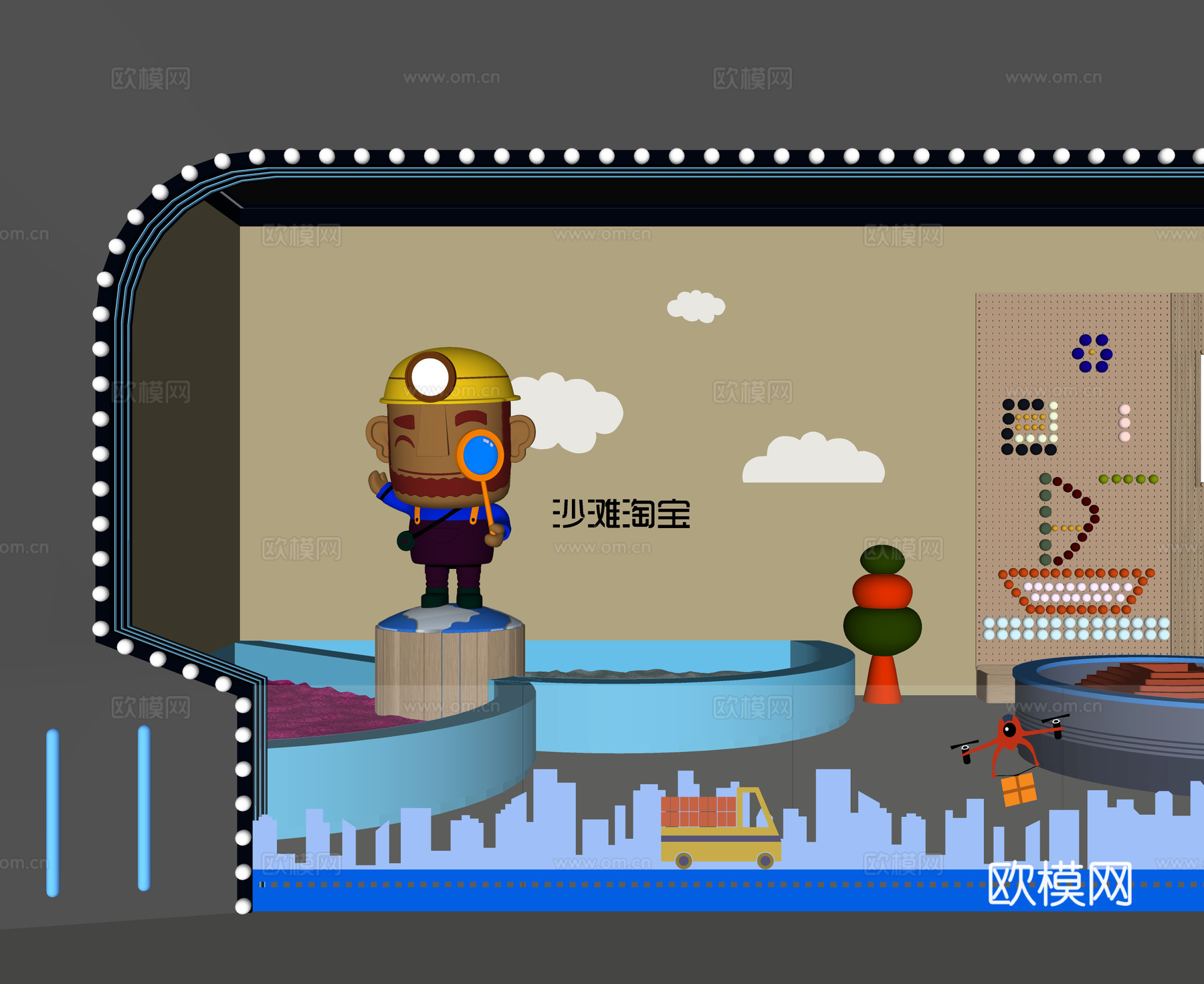 现代儿童海洋宝藏乐园su模型下载（渲染图3）