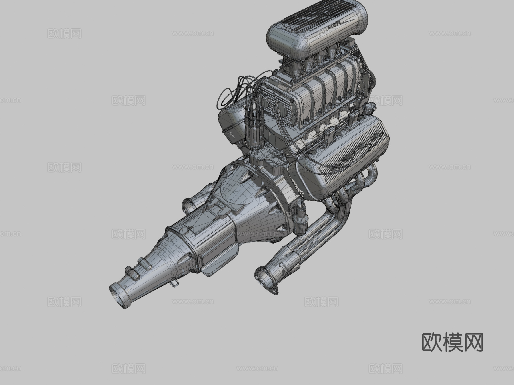 发动机su模型下载（渲染图1）